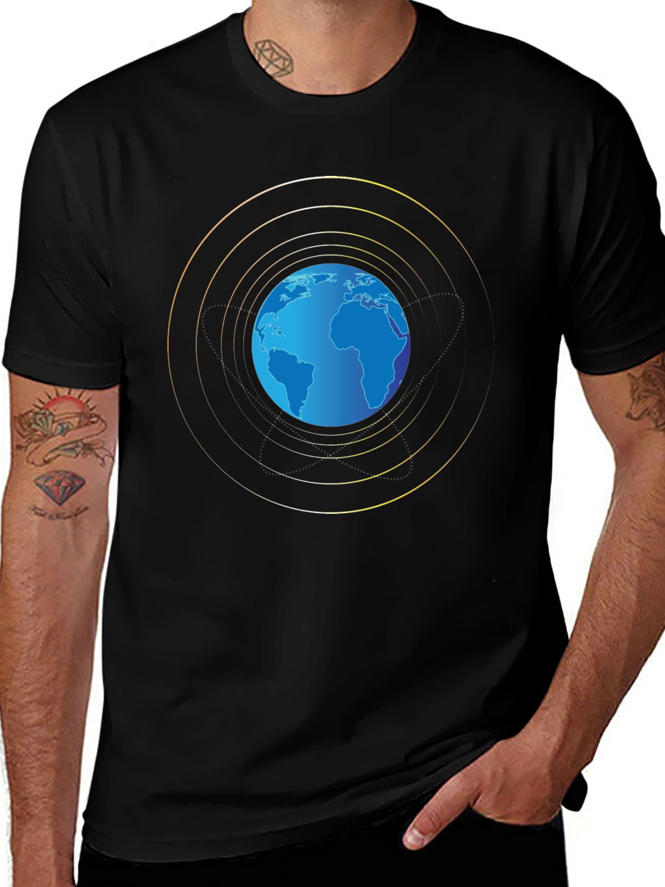 Globe Graphic Black T-Shirt