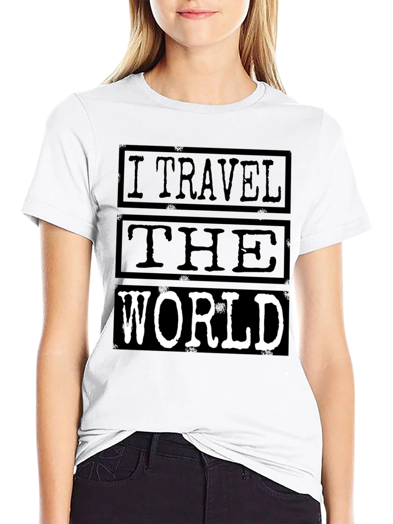 I Travel The World Black Graphic T-Shirt