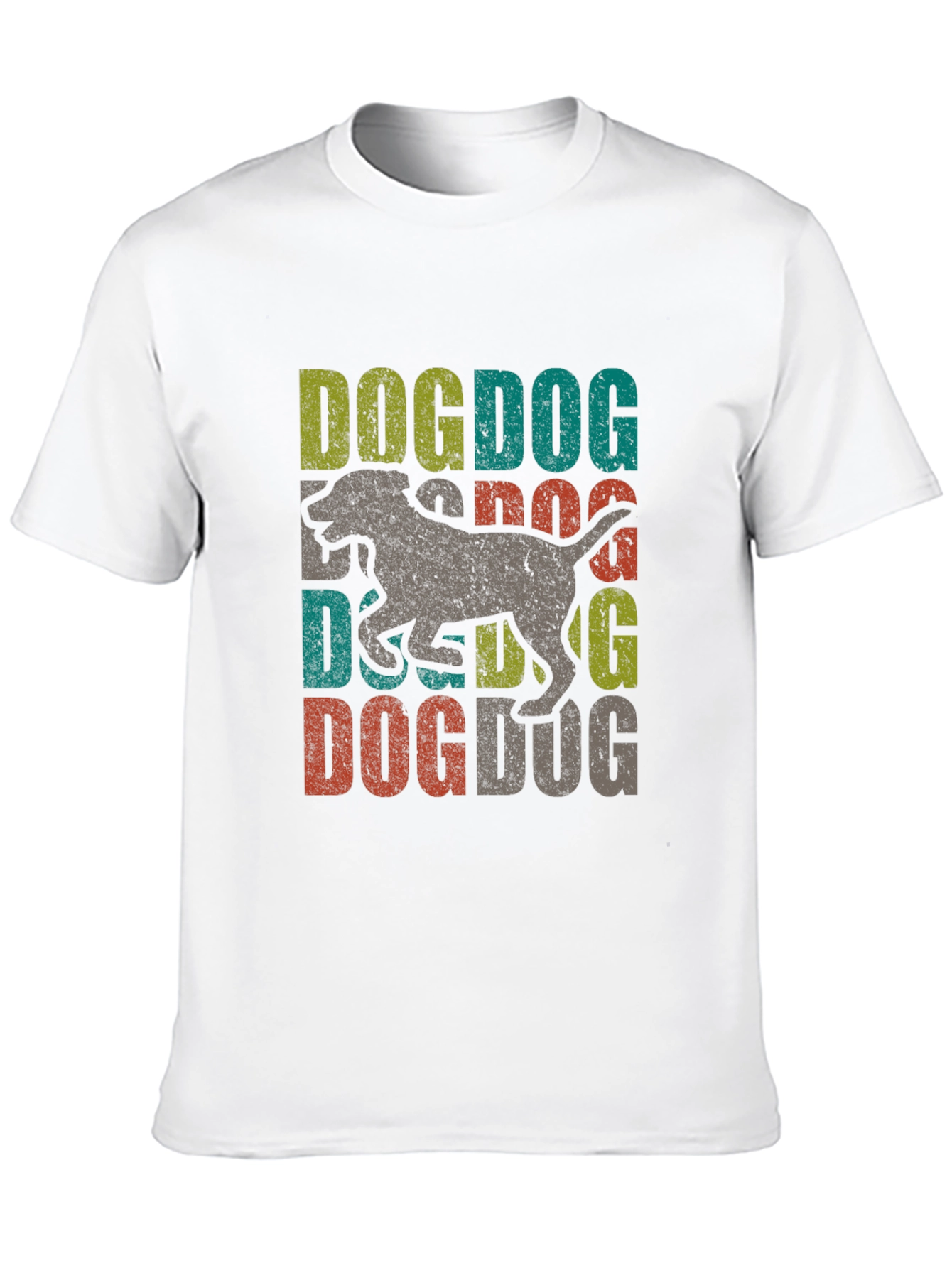 Dog Graphic Print T-Shirt - Retro Style