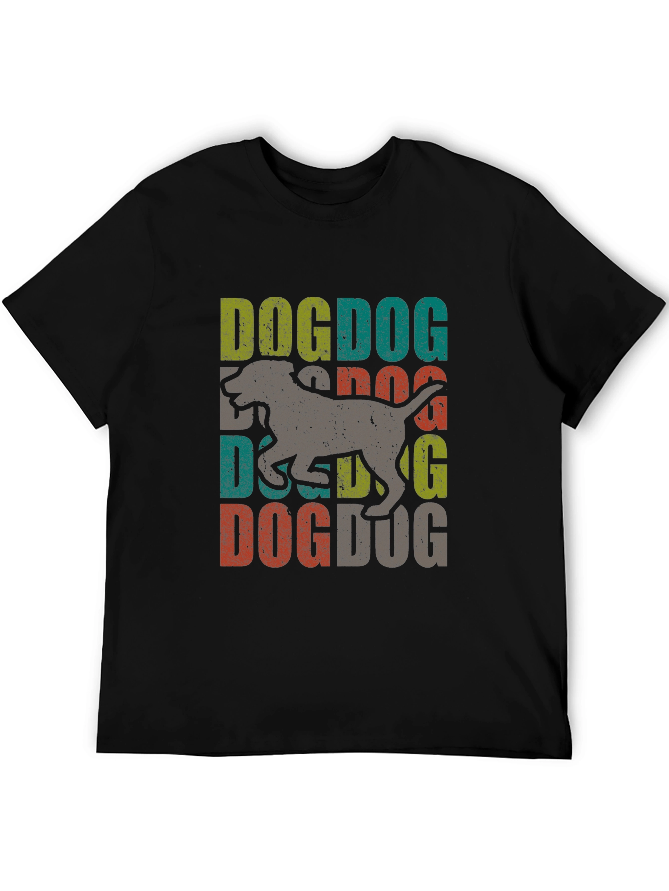 Dog Graphic Print T-Shirt - Retro Style