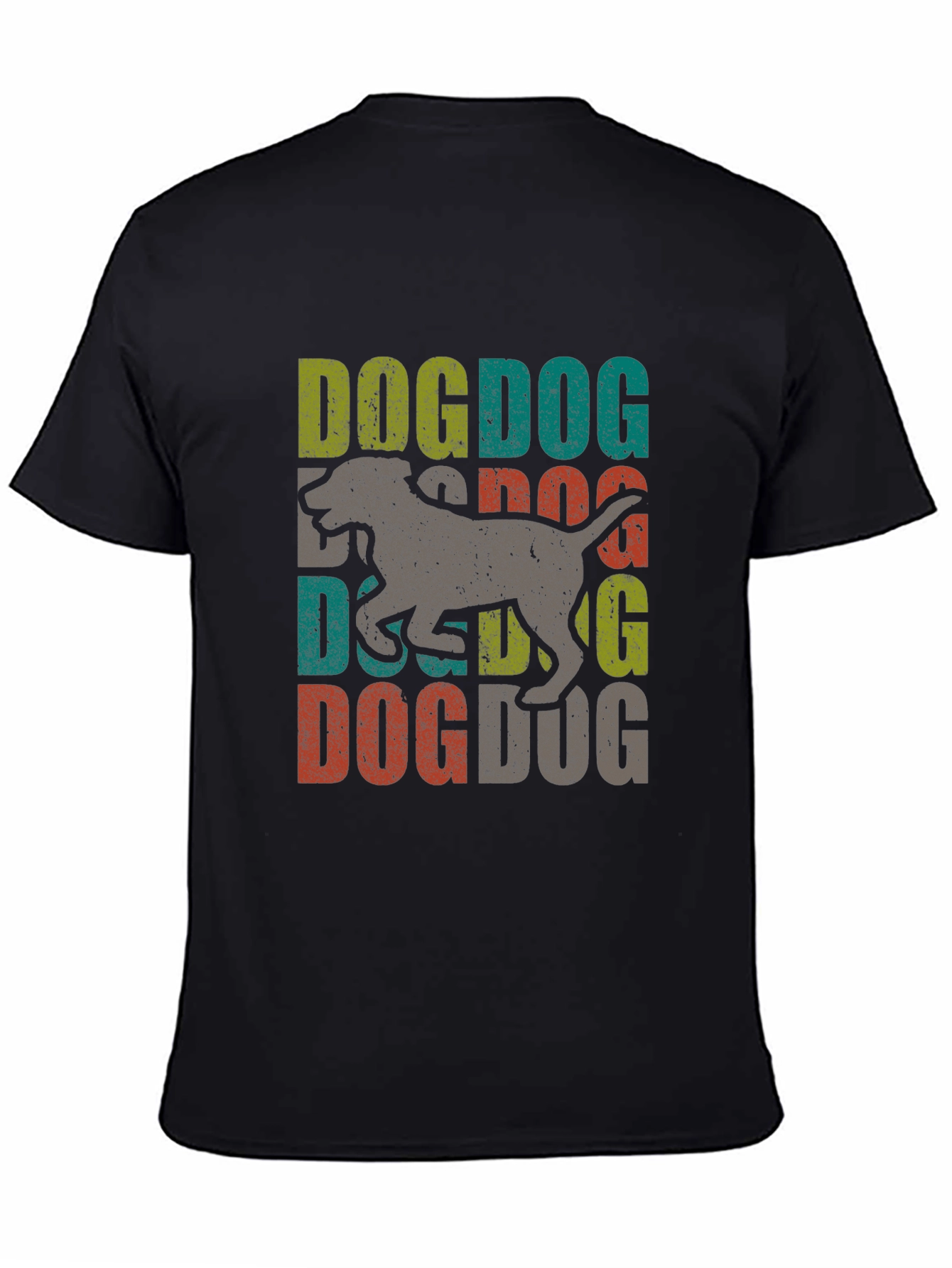 Dog Graphic Print T-Shirt - Retro Style