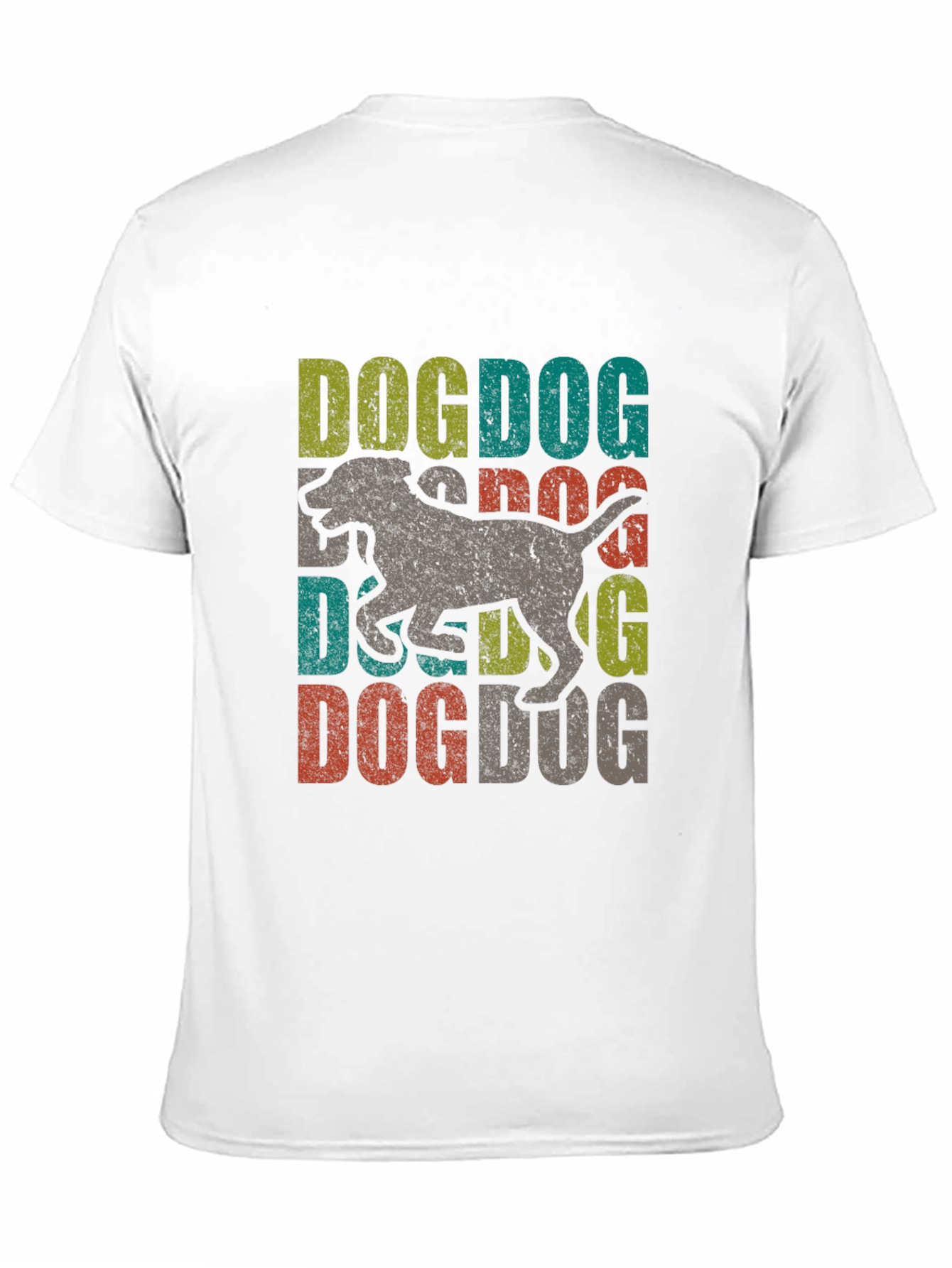 Dog Graphic Print T-Shirt - Retro Style
