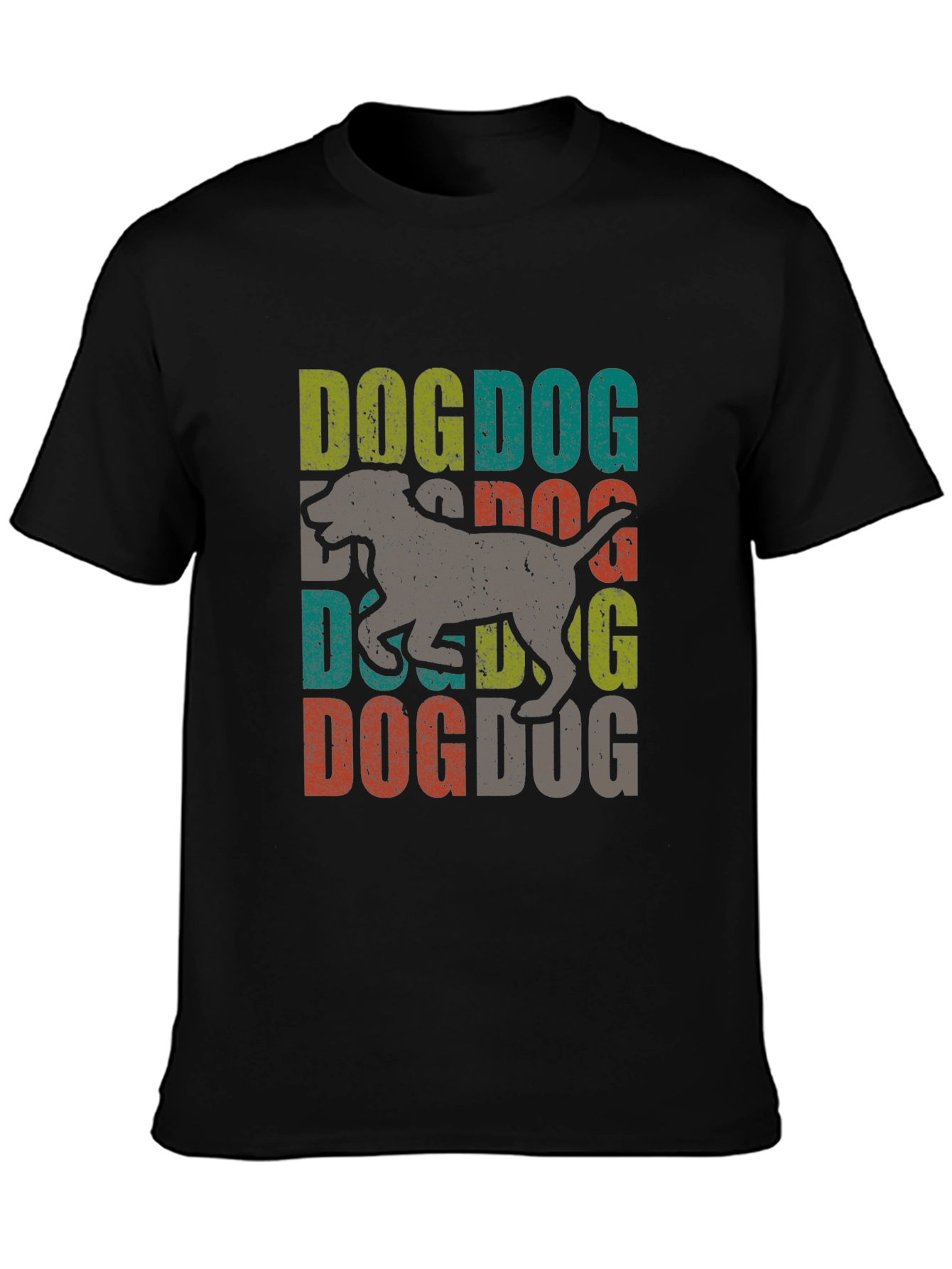 Dog Graphic Print T-Shirt - Retro Style