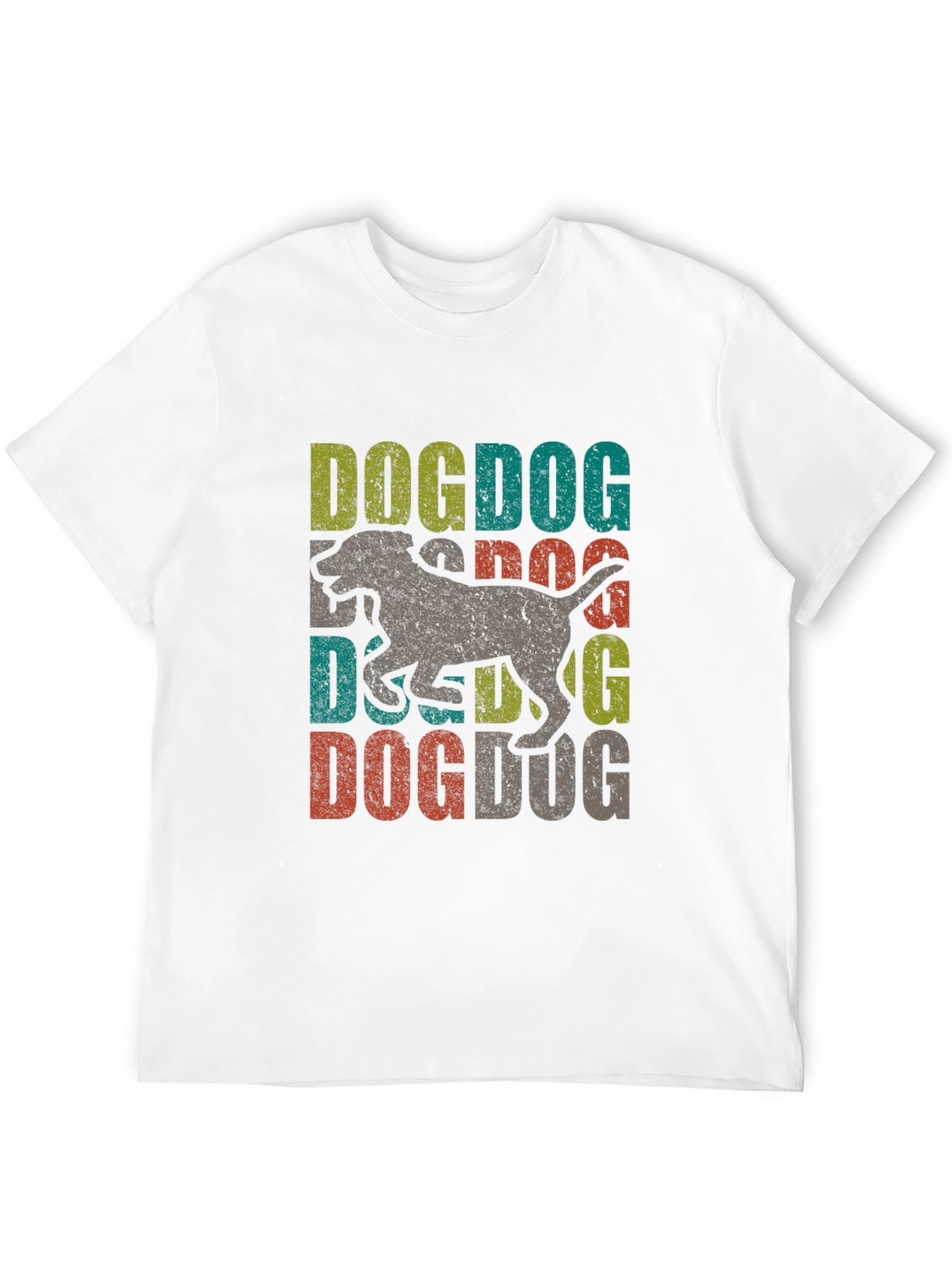 Dog Graphic Print T-Shirt - Retro Style