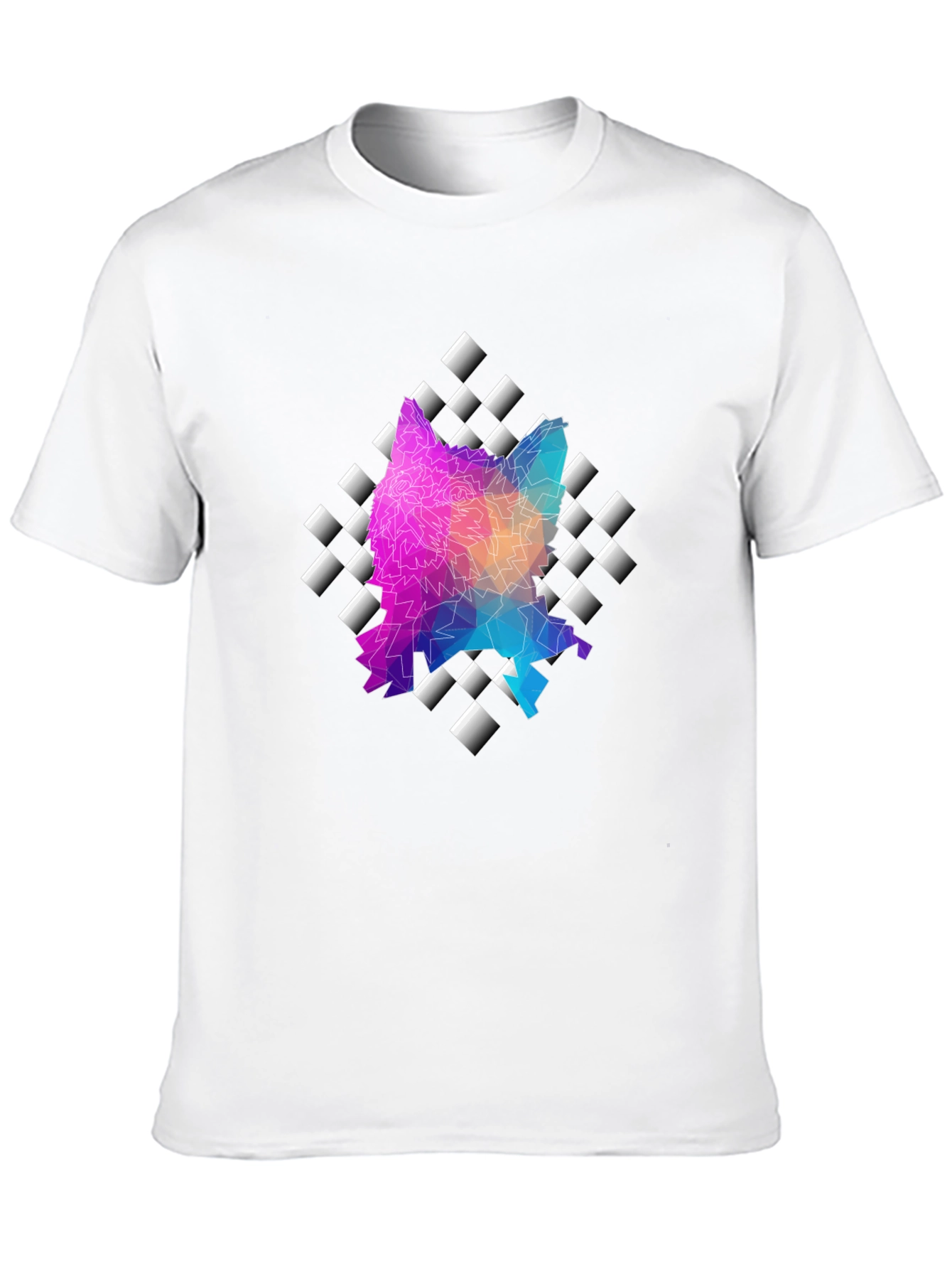 Geometric Wolf T-Shirt - Modern Art Tee