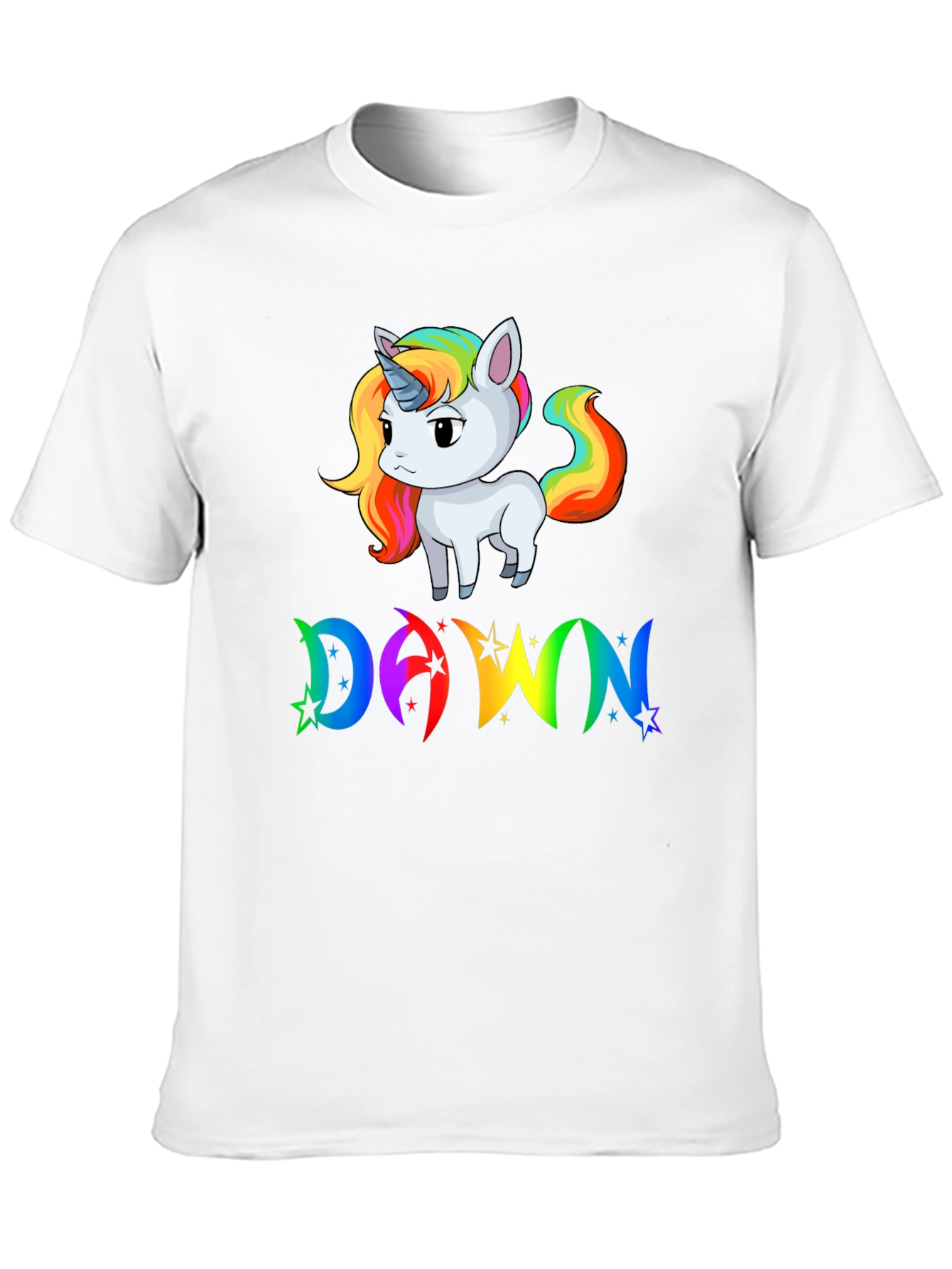 Unicorn DAWN Rainbow Graphic Black T-Shirt