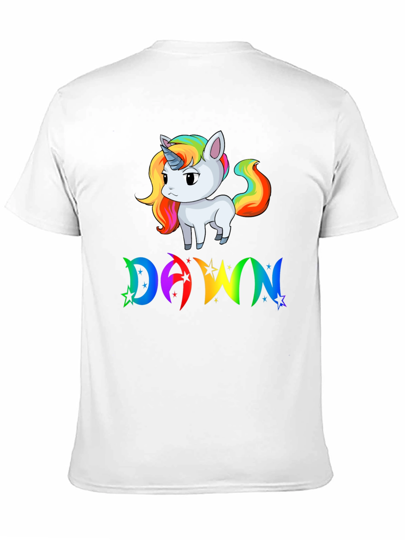 Unicorn DAWN Rainbow Graphic Black T-Shirt