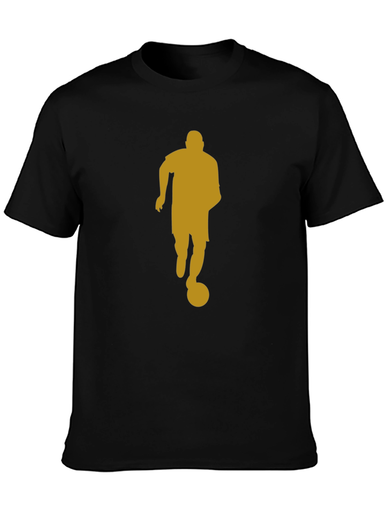 Soccer Player Graphic Tee - Black Cotton Casual Shirt
