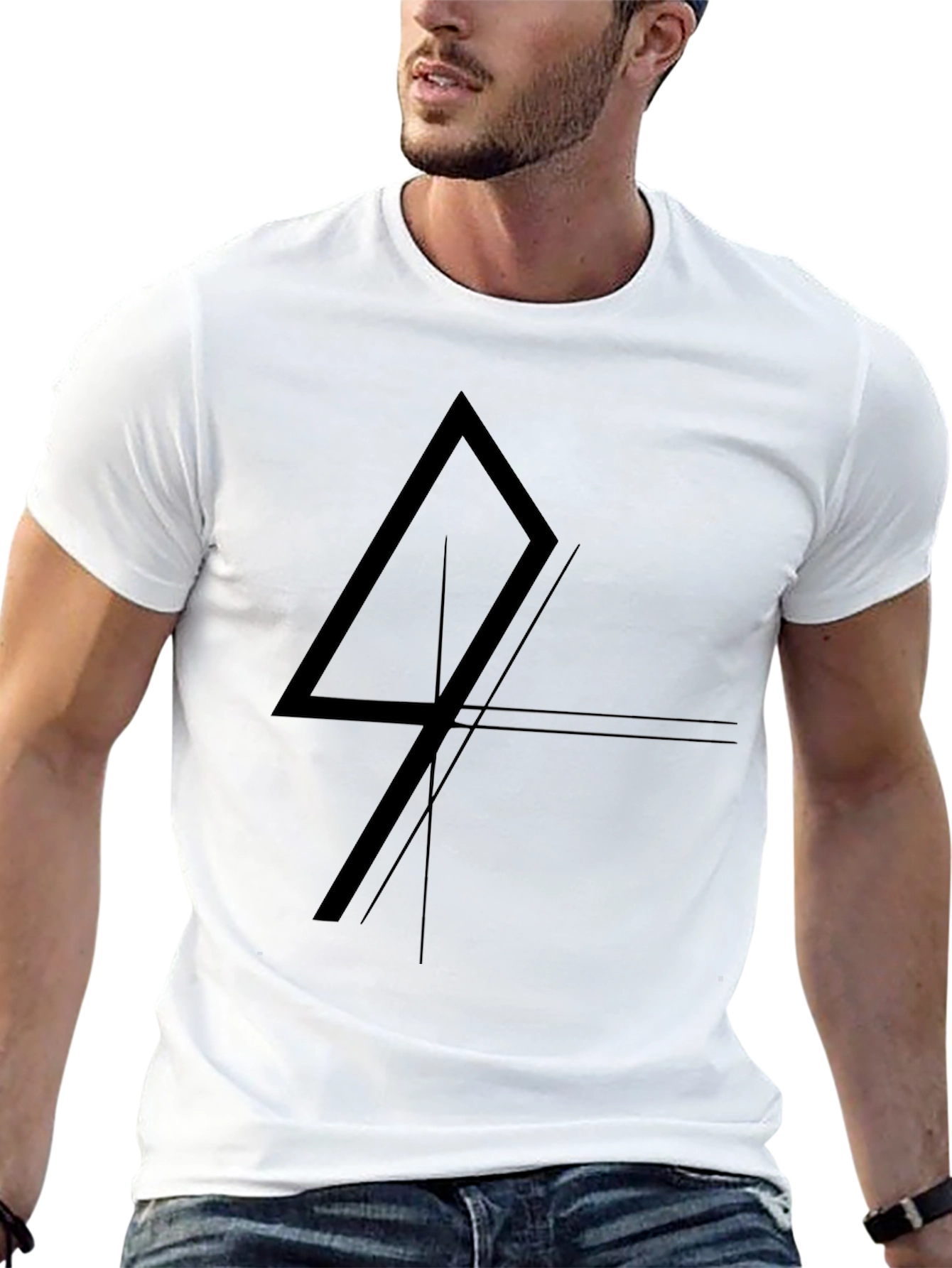 Minimalist Geometric T-Shirt - Black