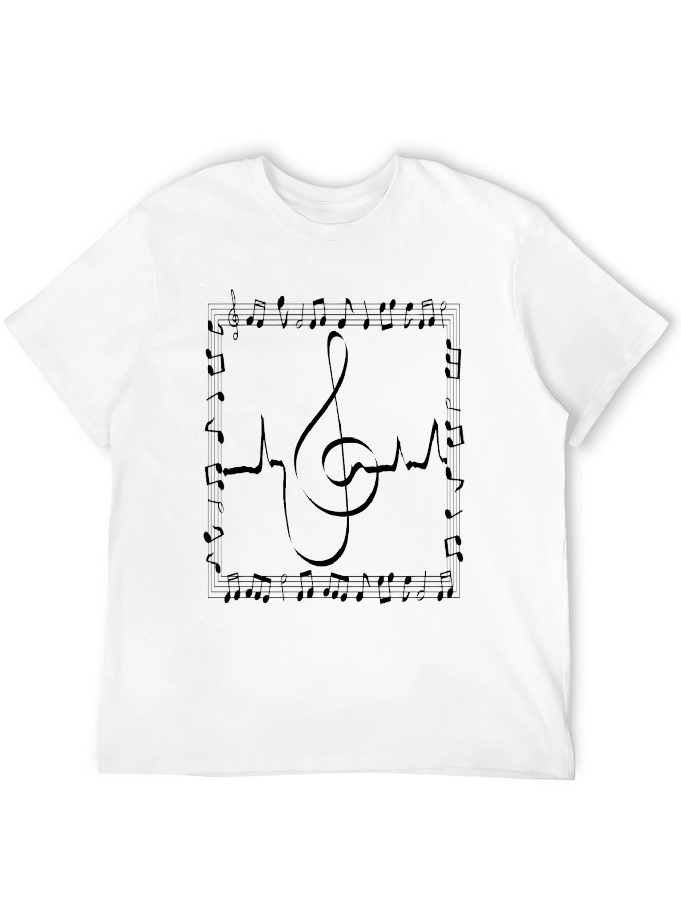 Music Heartbeat T-Shirt - Black Graphic Tee