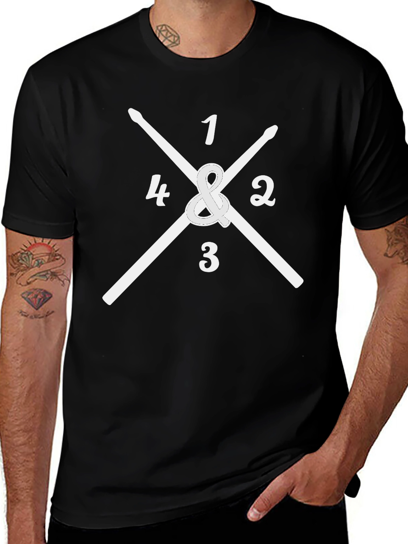 Drummer Rhythm T-Shirt - 1234 Drumsticks Tee