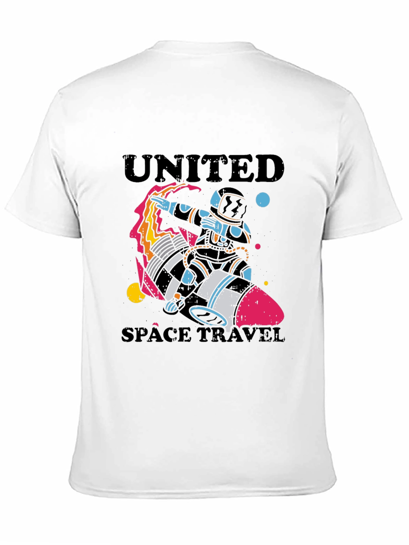 United Space Travel Black Graphic T-Shirt