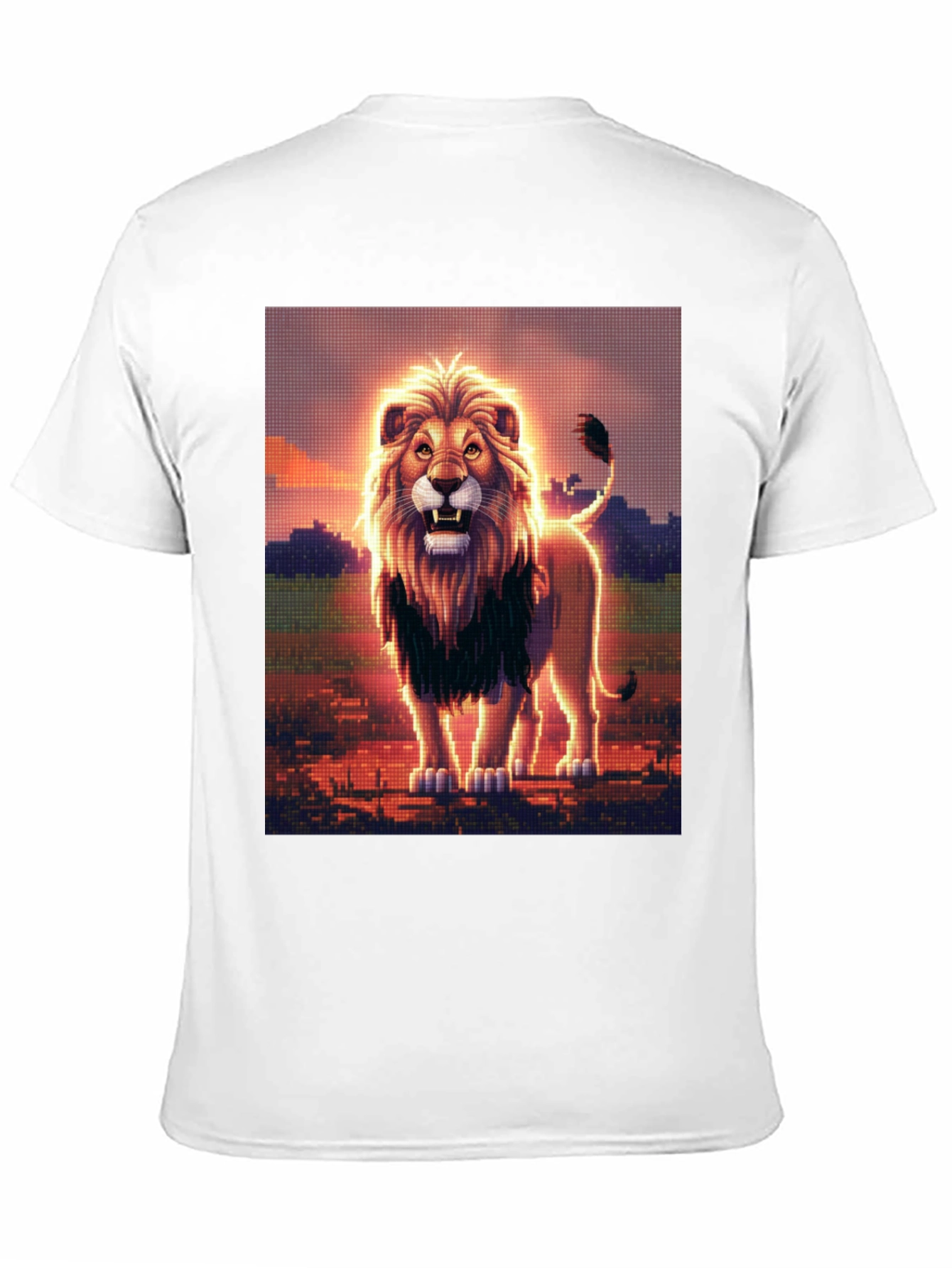 Lion Graphic Print Black Crew Neck T-Shirt