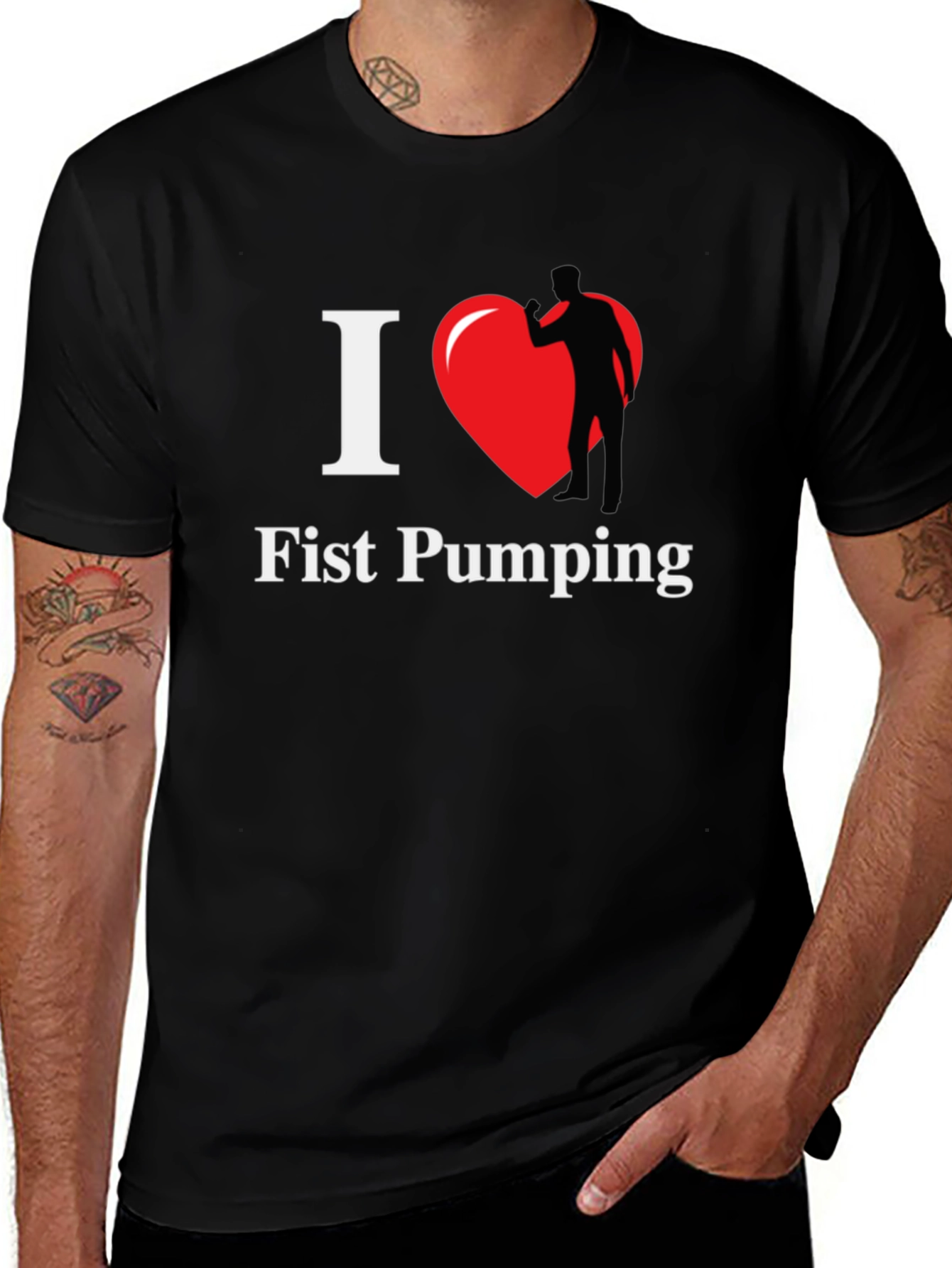 I Heart Fist Pumping Black T-Shirt