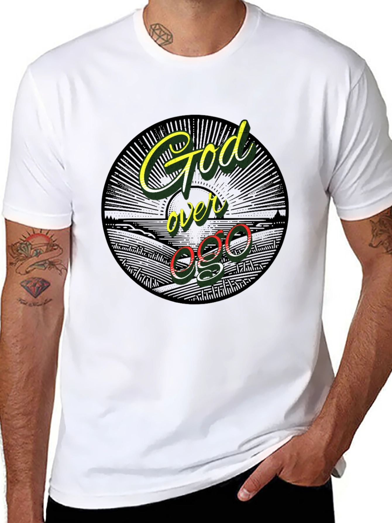 God Over Ego Black Graphic Tee