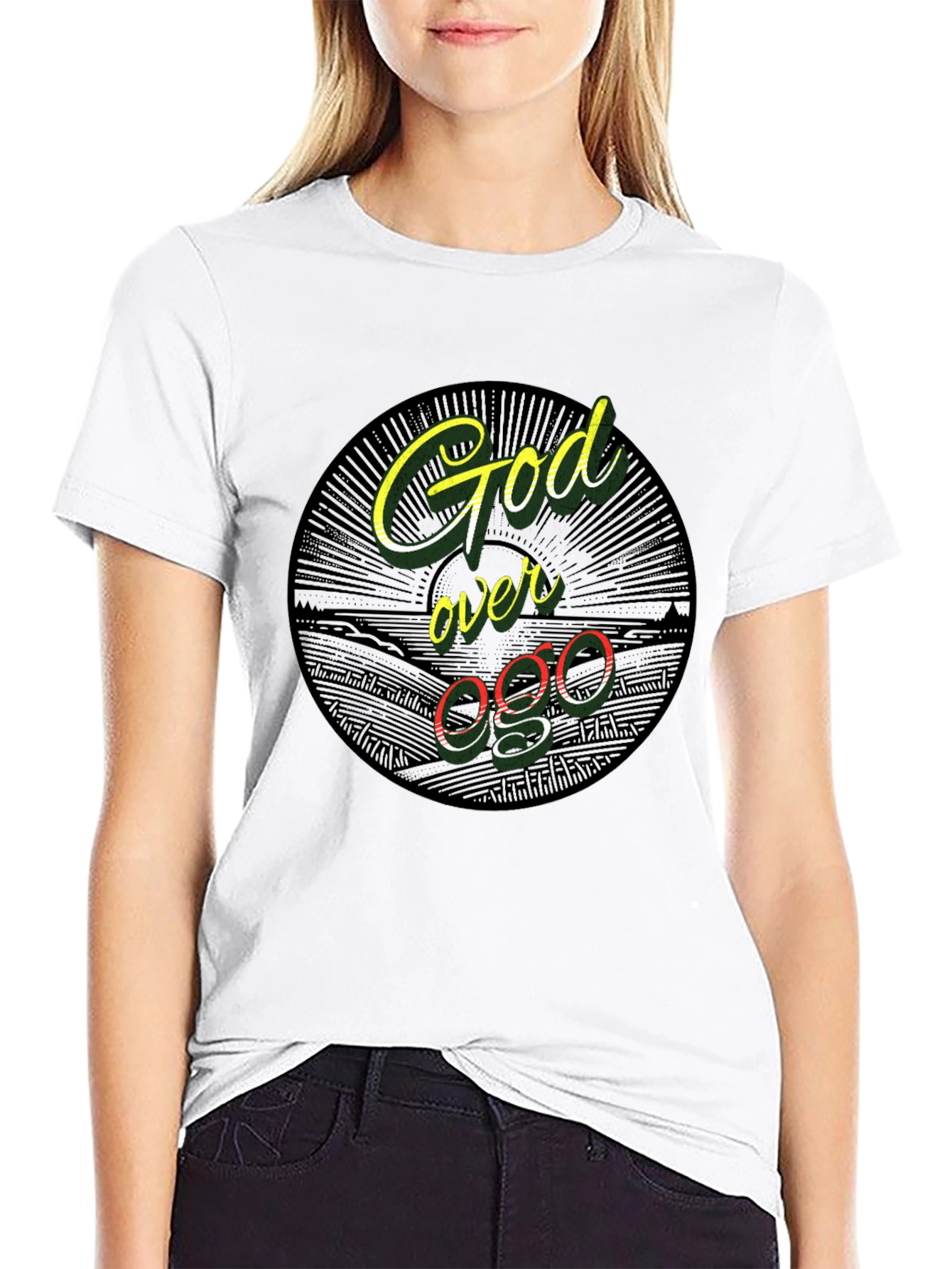 God Over Ego Black Graphic Tee