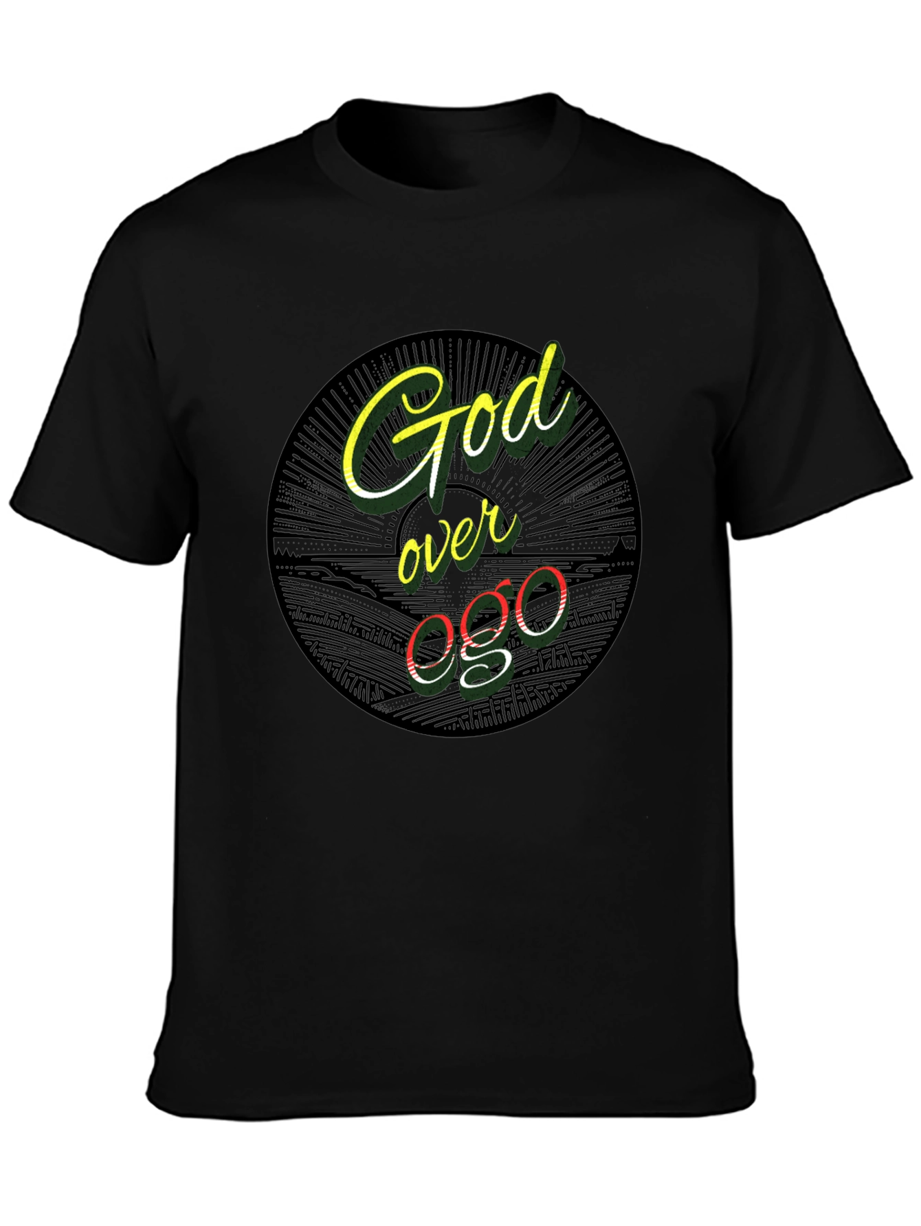God Over Ego Black Graphic Tee