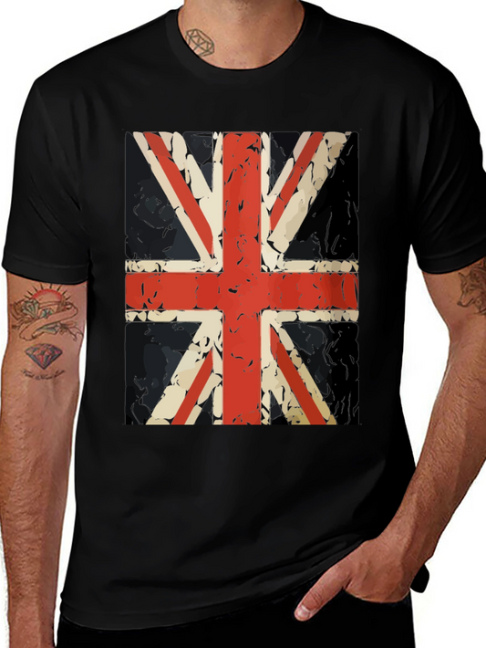 Union Jack Graphic T-Shirt - Distressed Flag Design