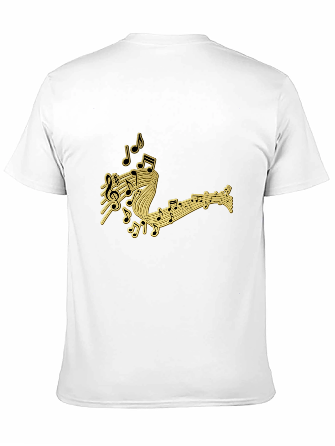 Music Notes Black T-Shirt