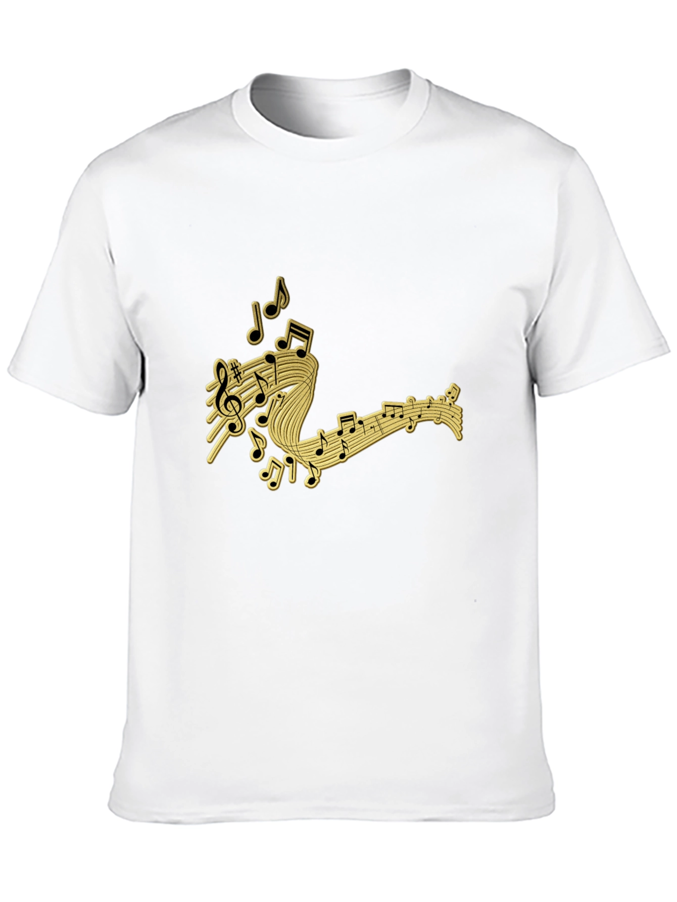 Music Notes Black T-Shirt