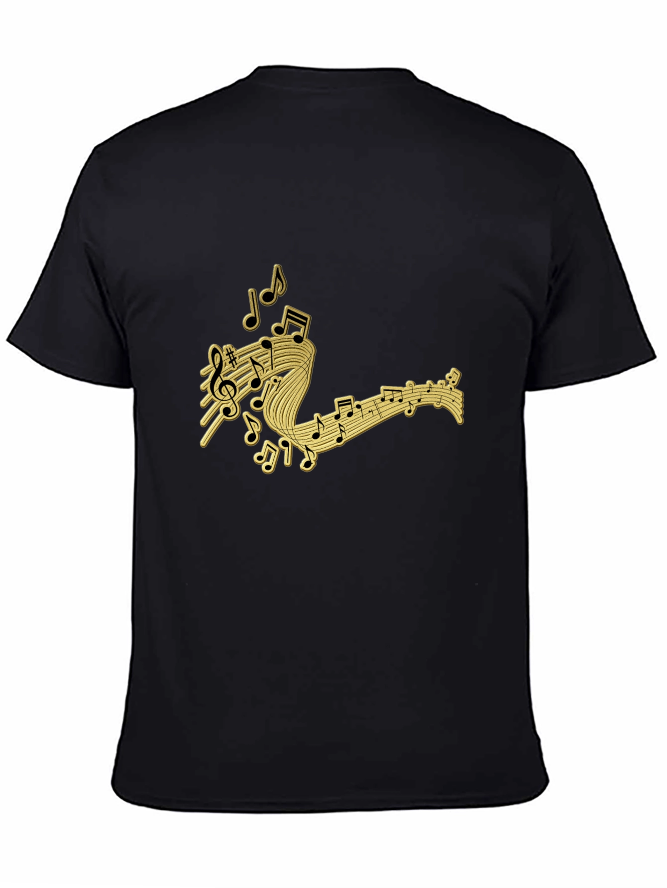 Music Notes Black T-Shirt