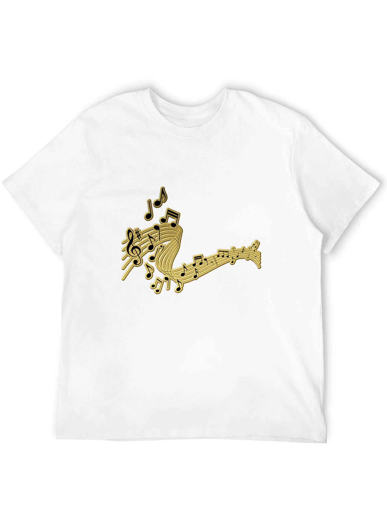 Music Notes Black T-Shirt