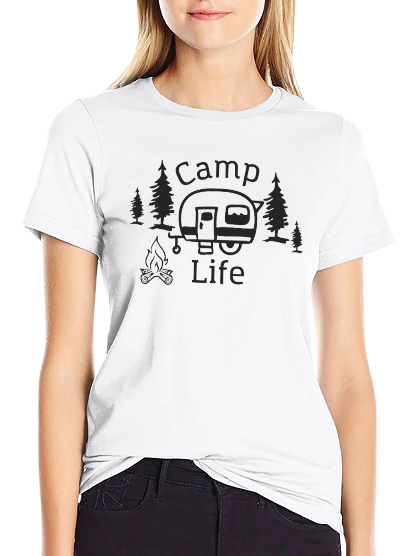 Camp Life Black Graphic T-Shirt
