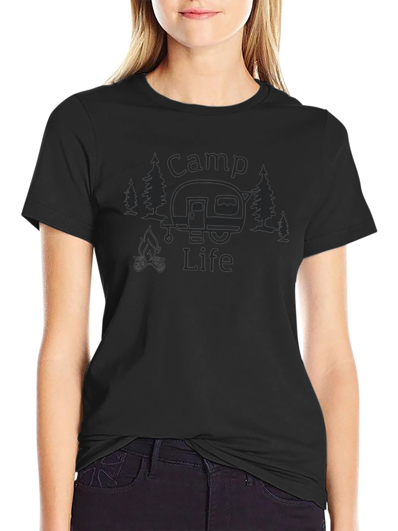 Camp Life Black Graphic T-Shirt