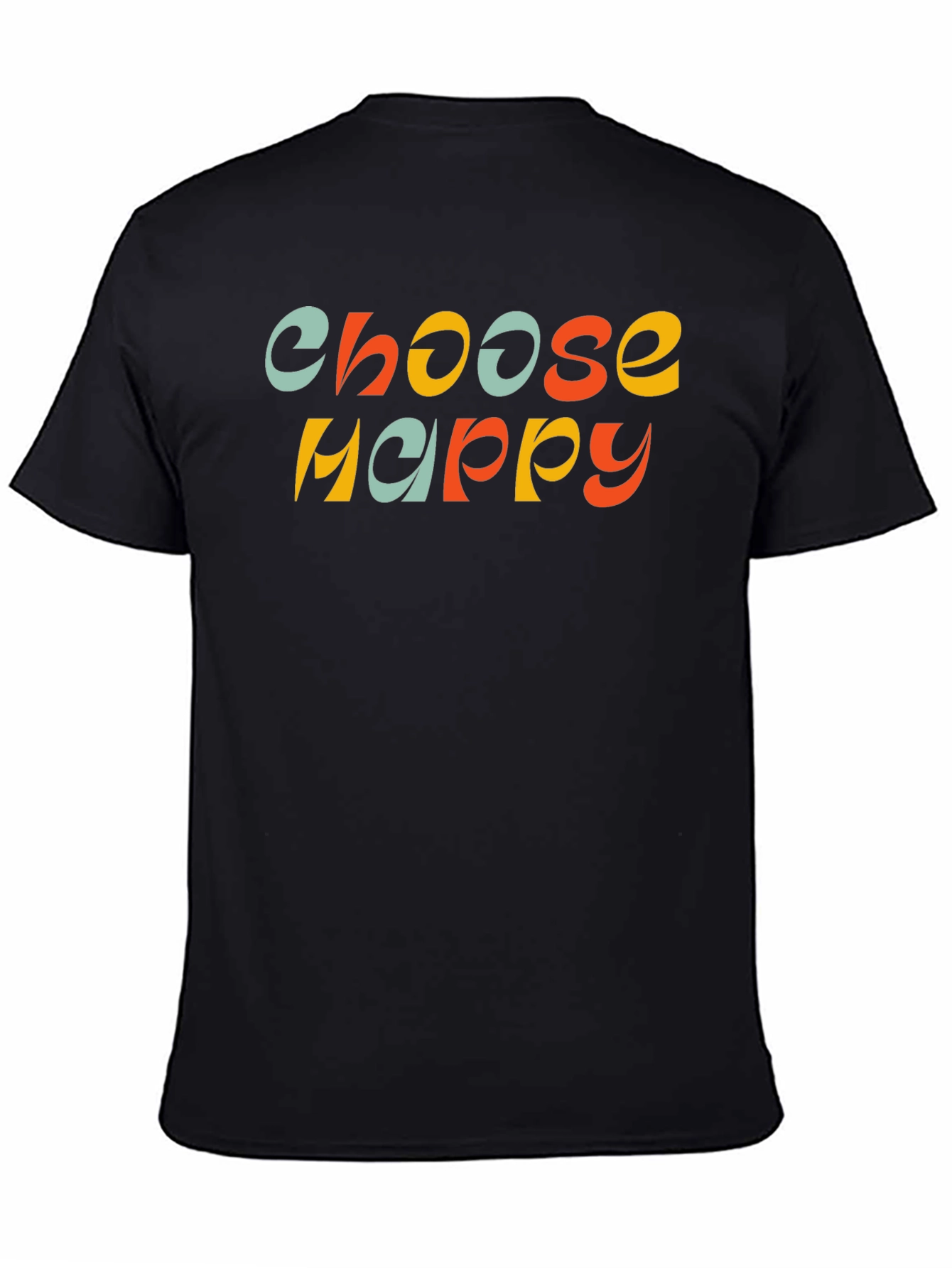 Choose Happy Retro Graphic Tee - Black