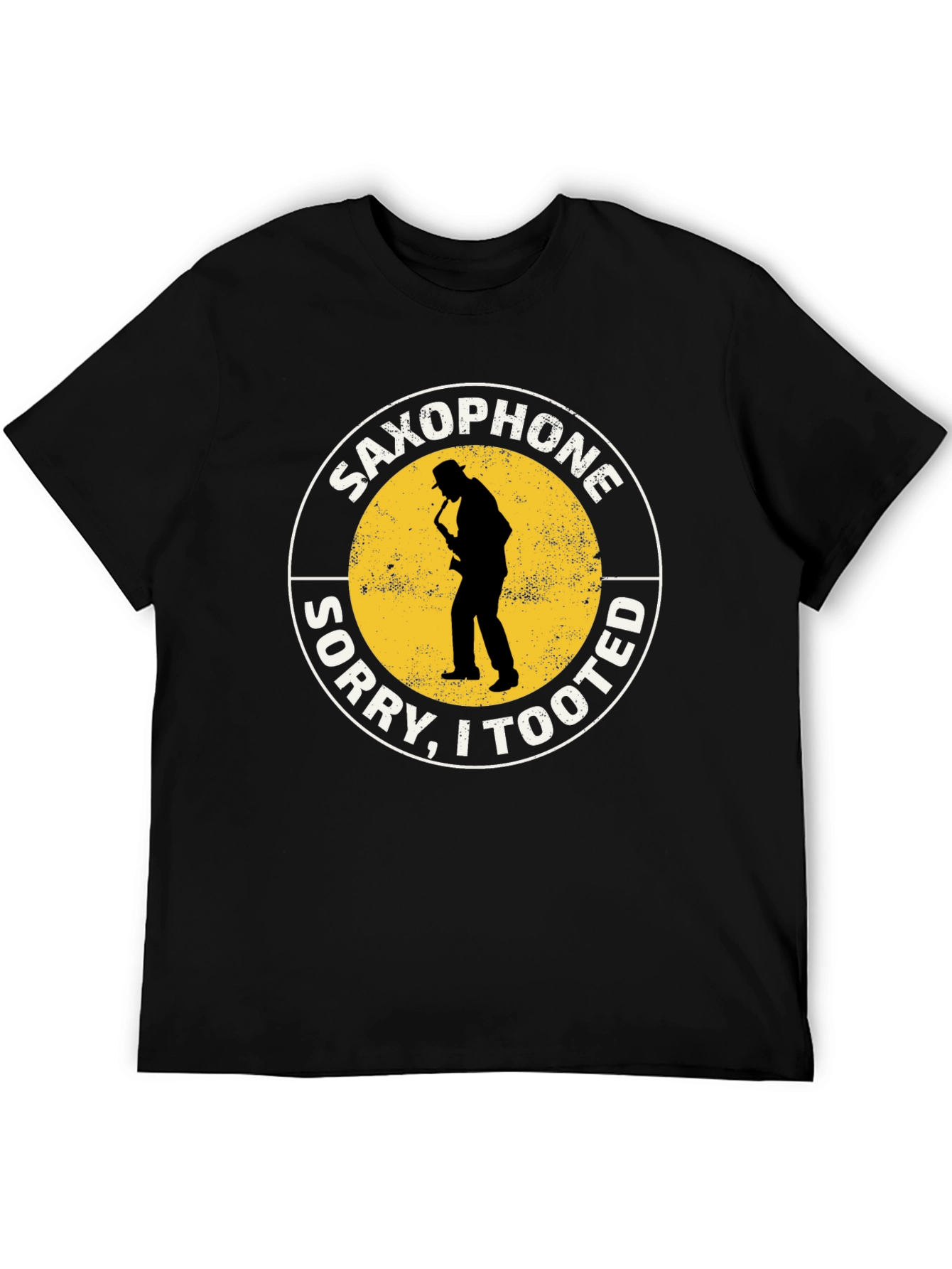 Saxophone Sorry I Tooted Black Graphic T-Shirt