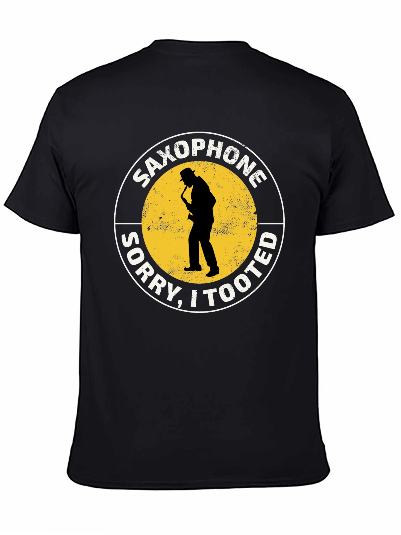 Saxophone Sorry I Tooted Black Graphic T-Shirt