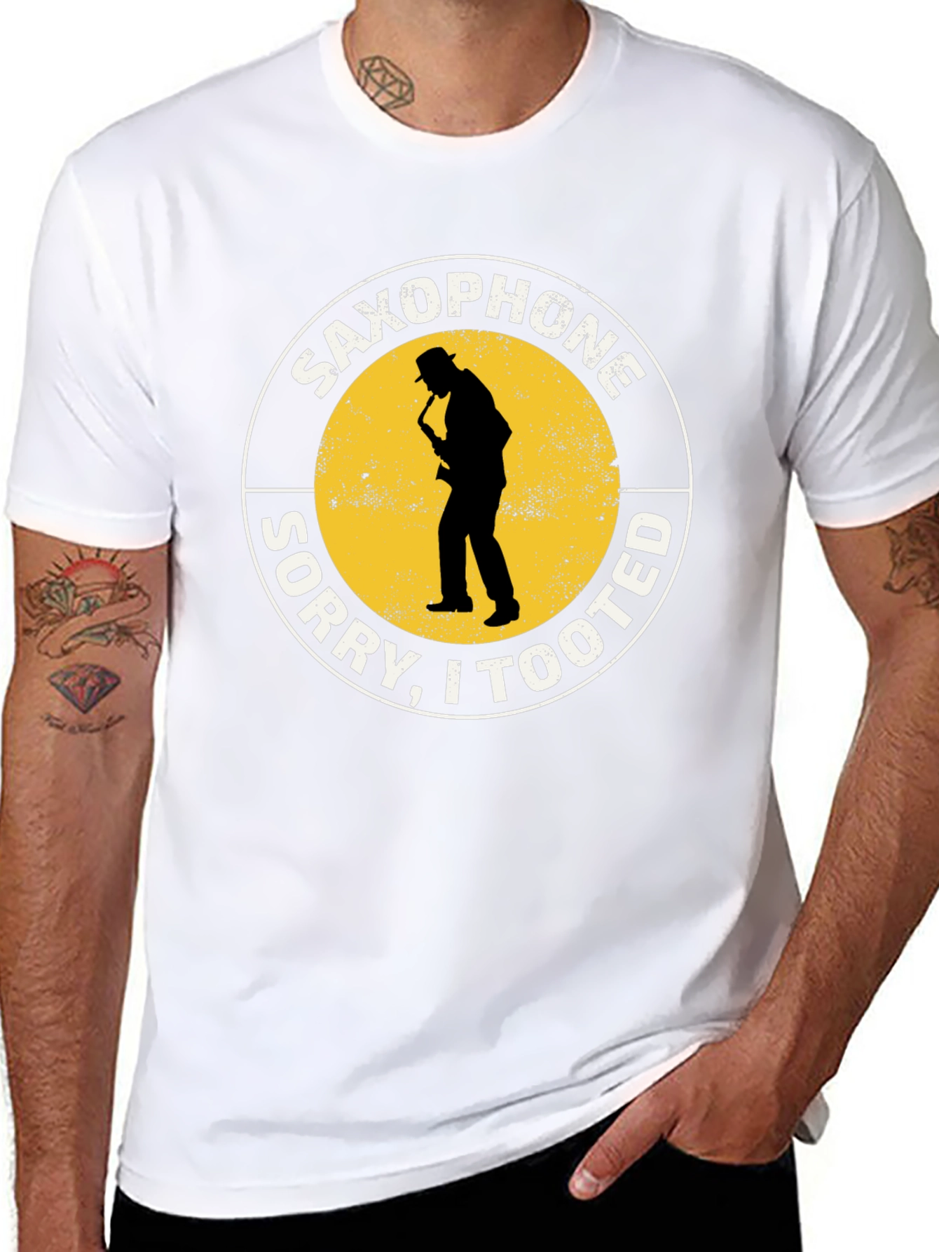 Saxophone Sorry I Tooted Black Graphic T-Shirt