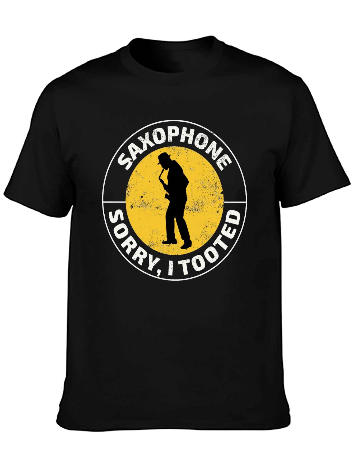 Saxophone Sorry I Tooted Black Graphic T-Shirt