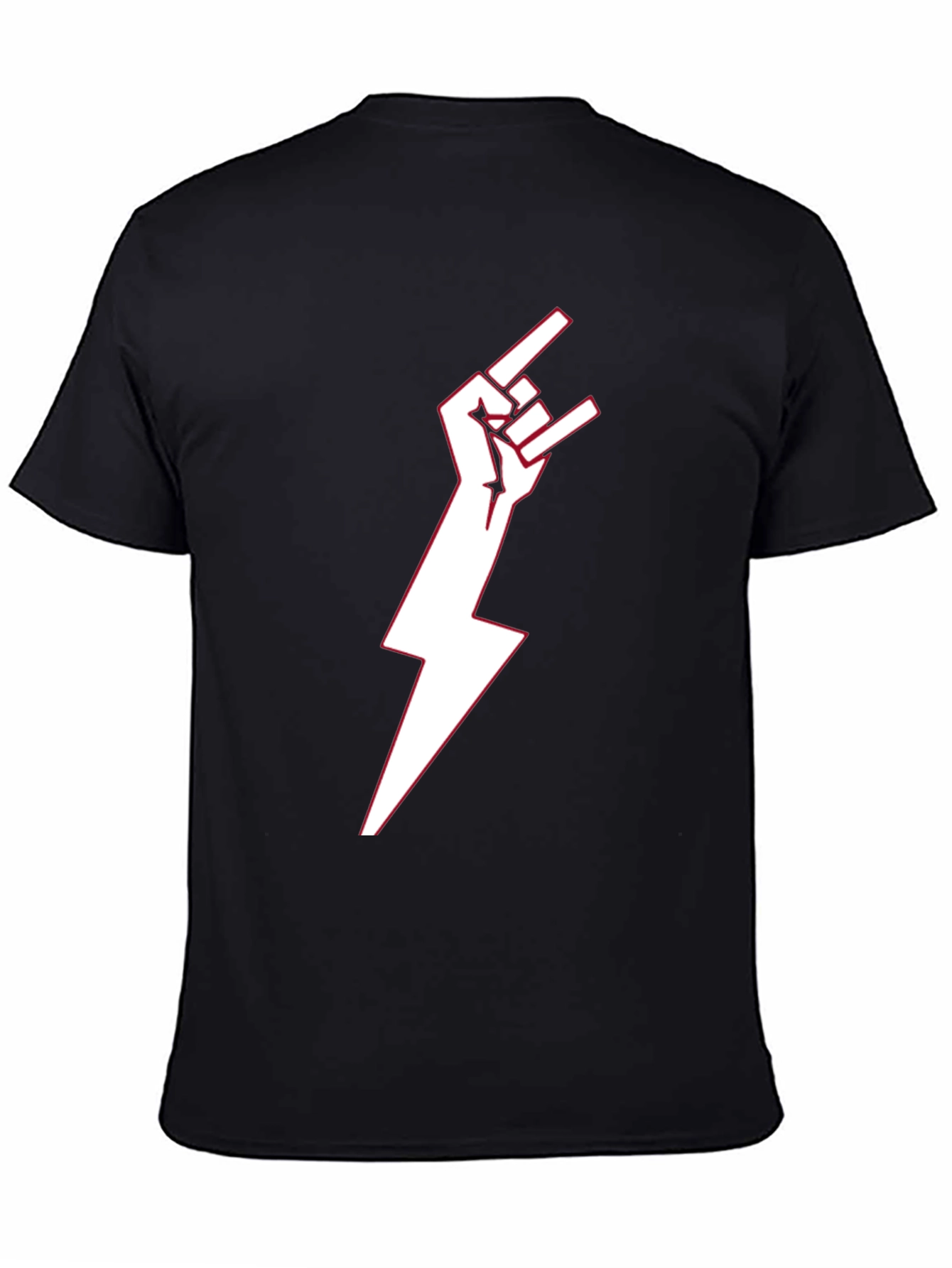 Rock On! Lightning Bolt Graphic Tee - Black