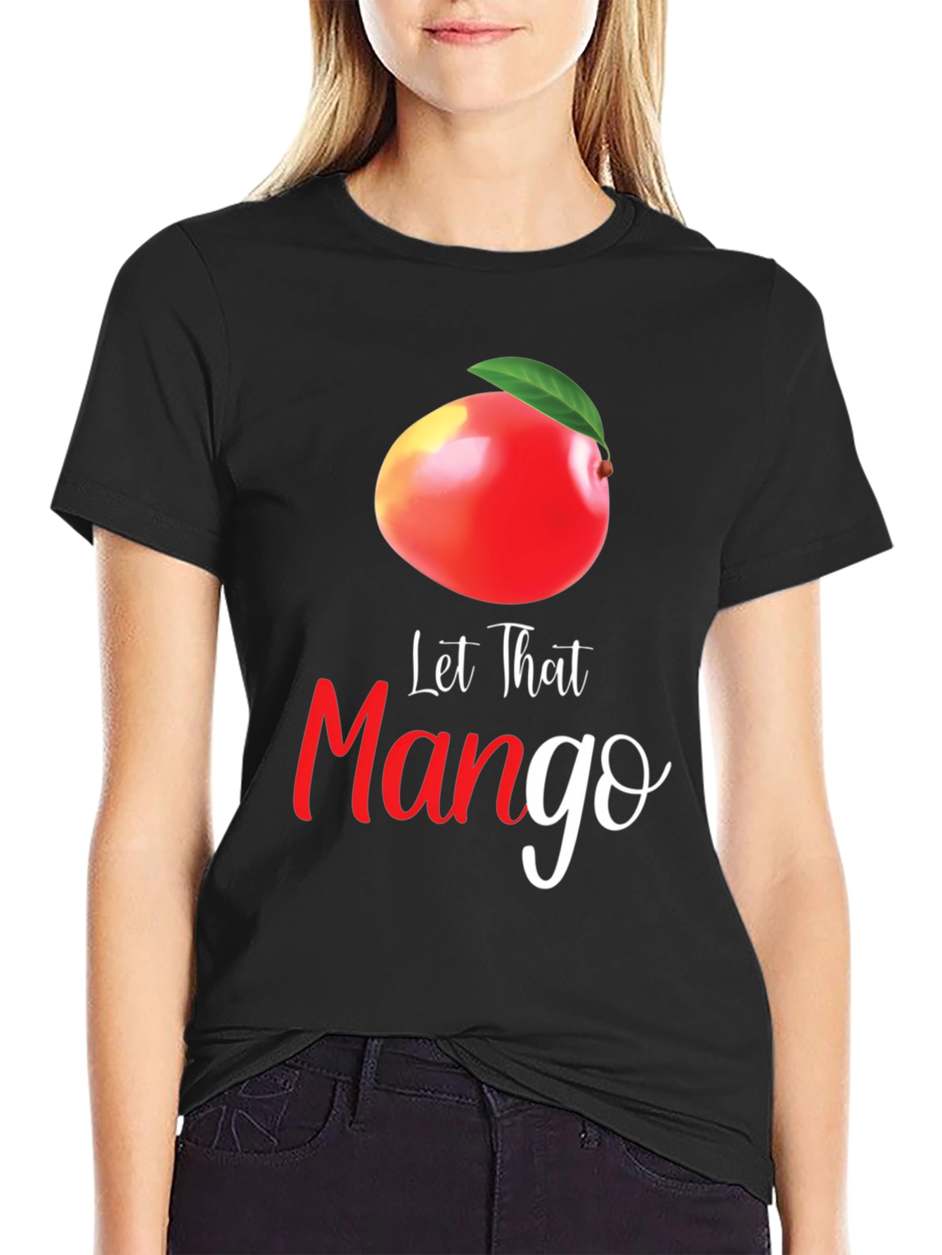 Let That Mango Graphic T-Shirt - Black