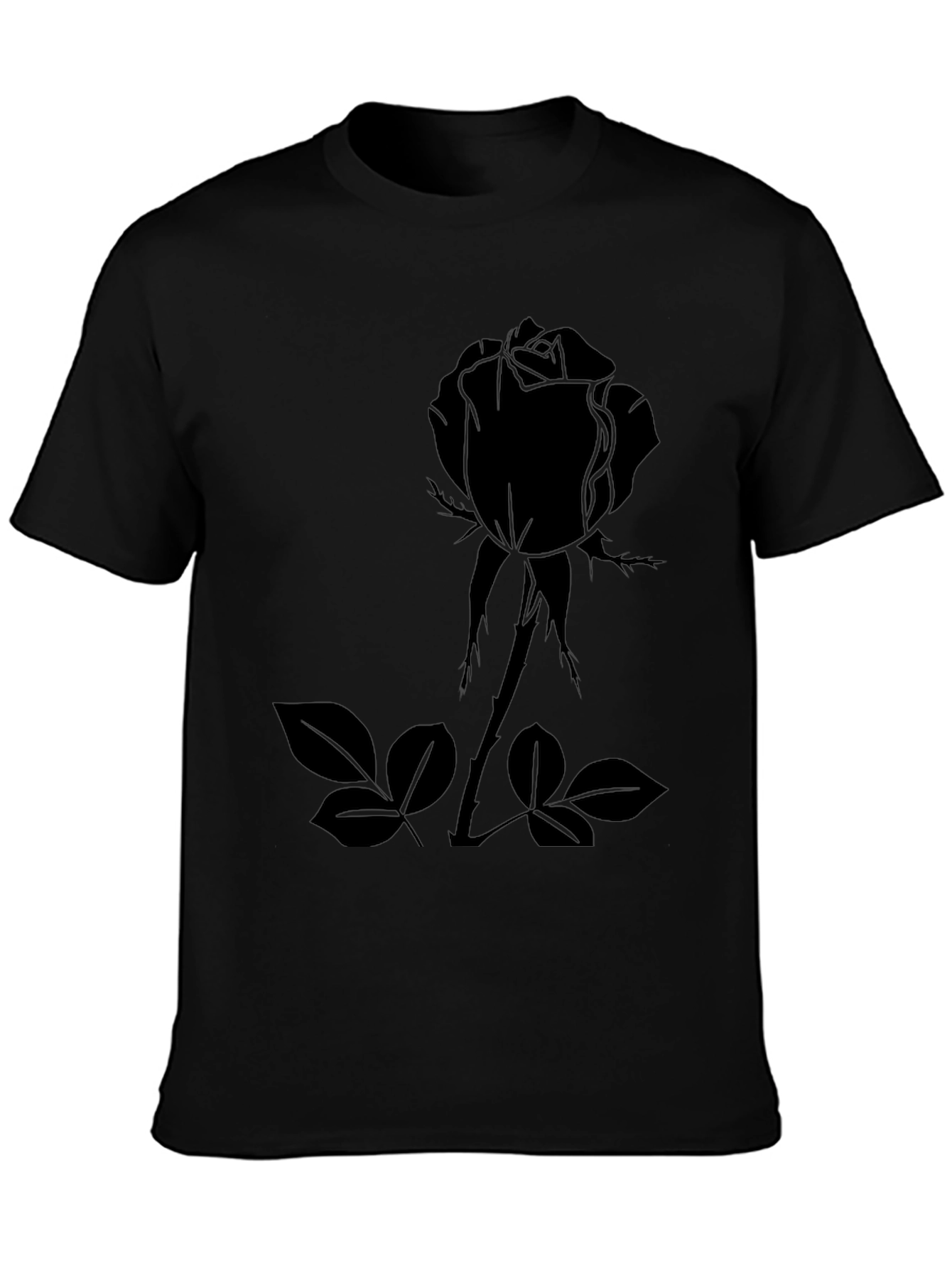 Black Rose Graphic Tee - Mens Casual Fashion