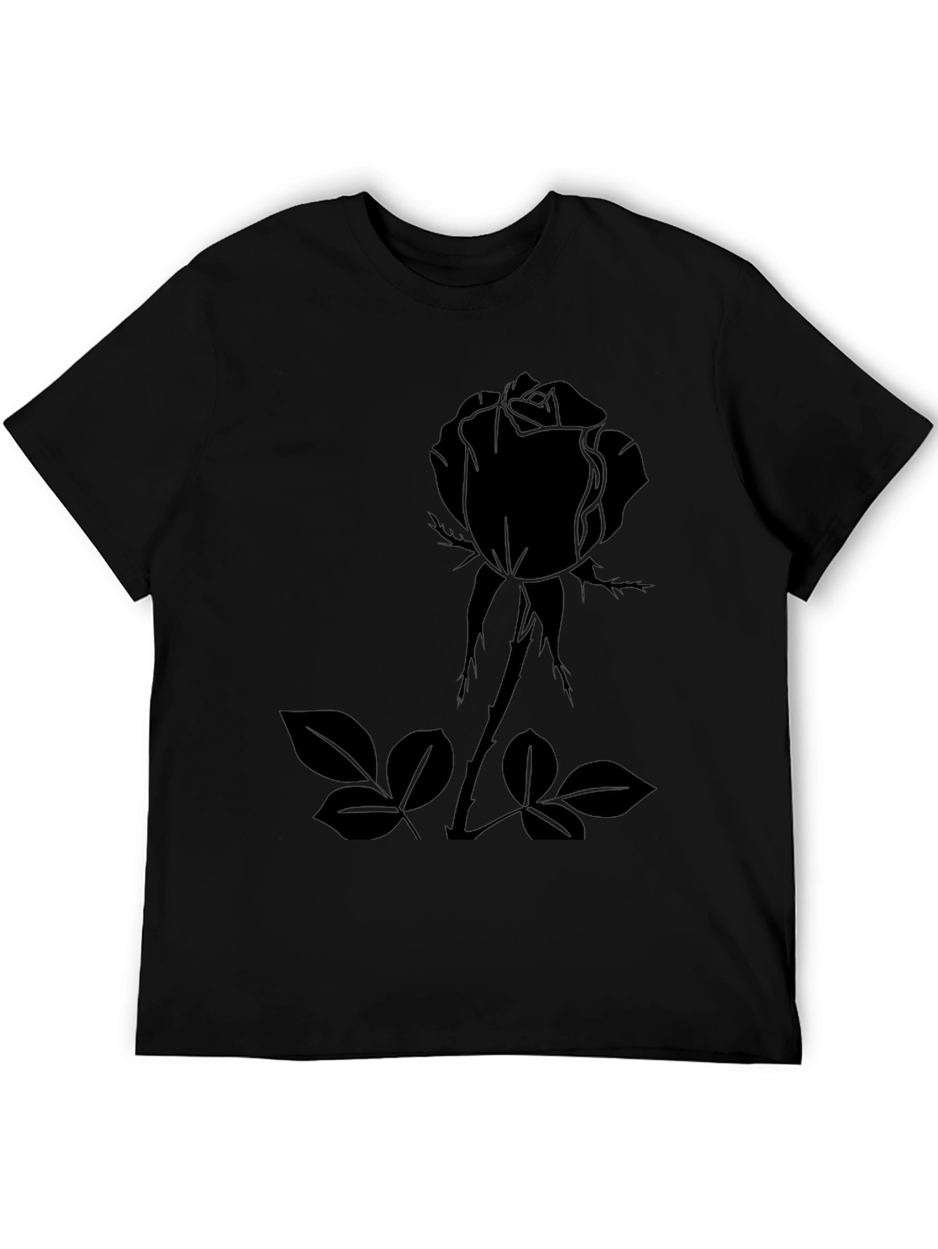 Black Rose Graphic Tee - Mens Casual Fashion