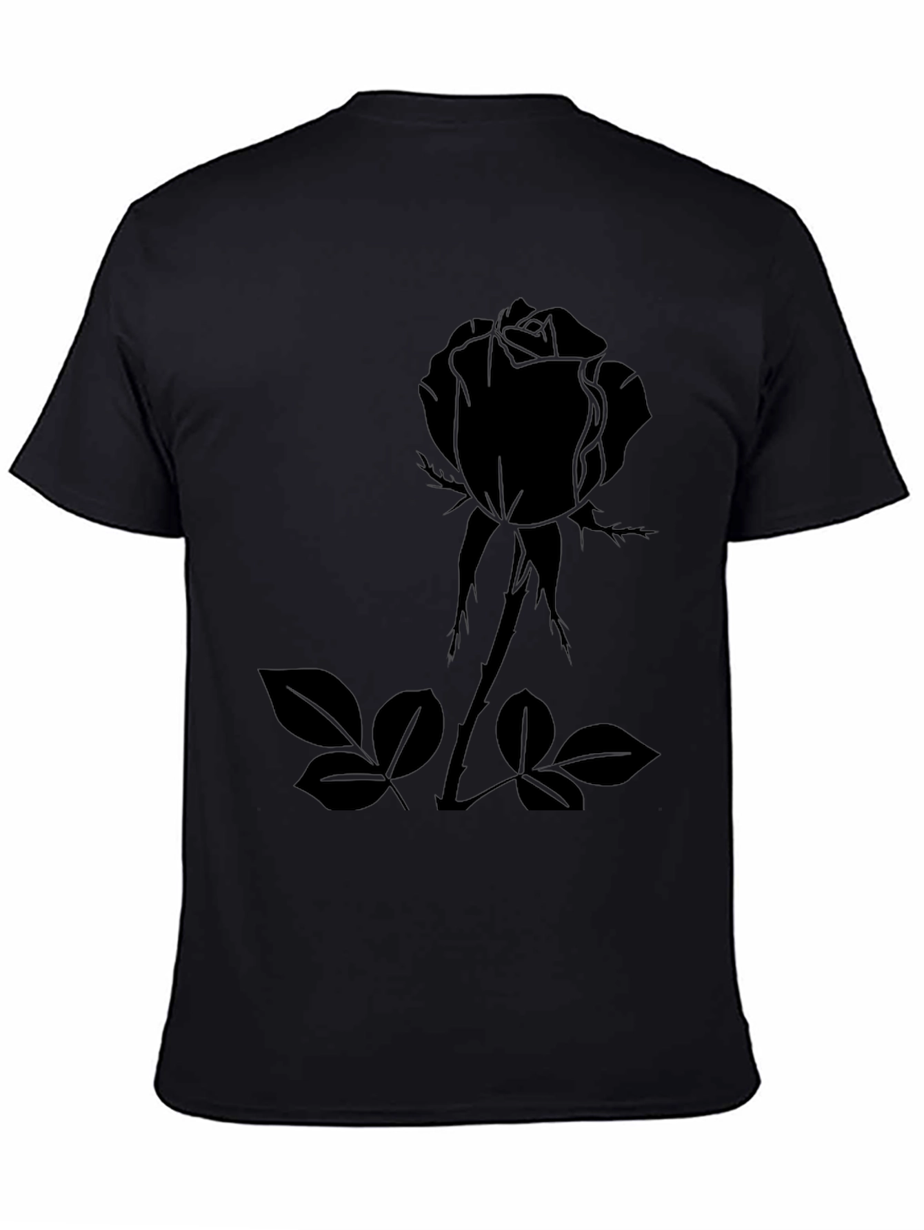 Black Rose Graphic Tee - Mens Casual Fashion