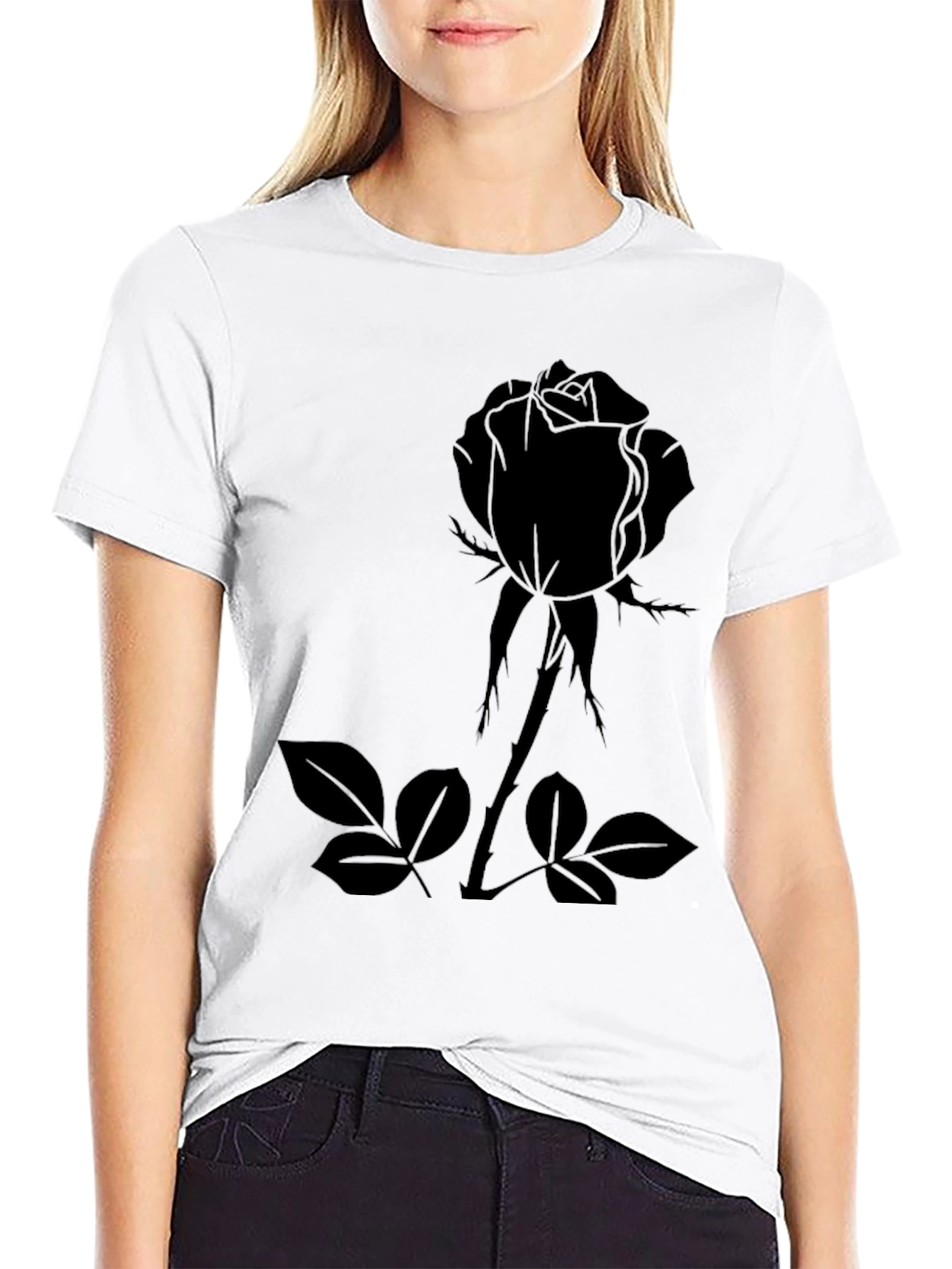 Black Rose Graphic Tee - Mens Casual Fashion