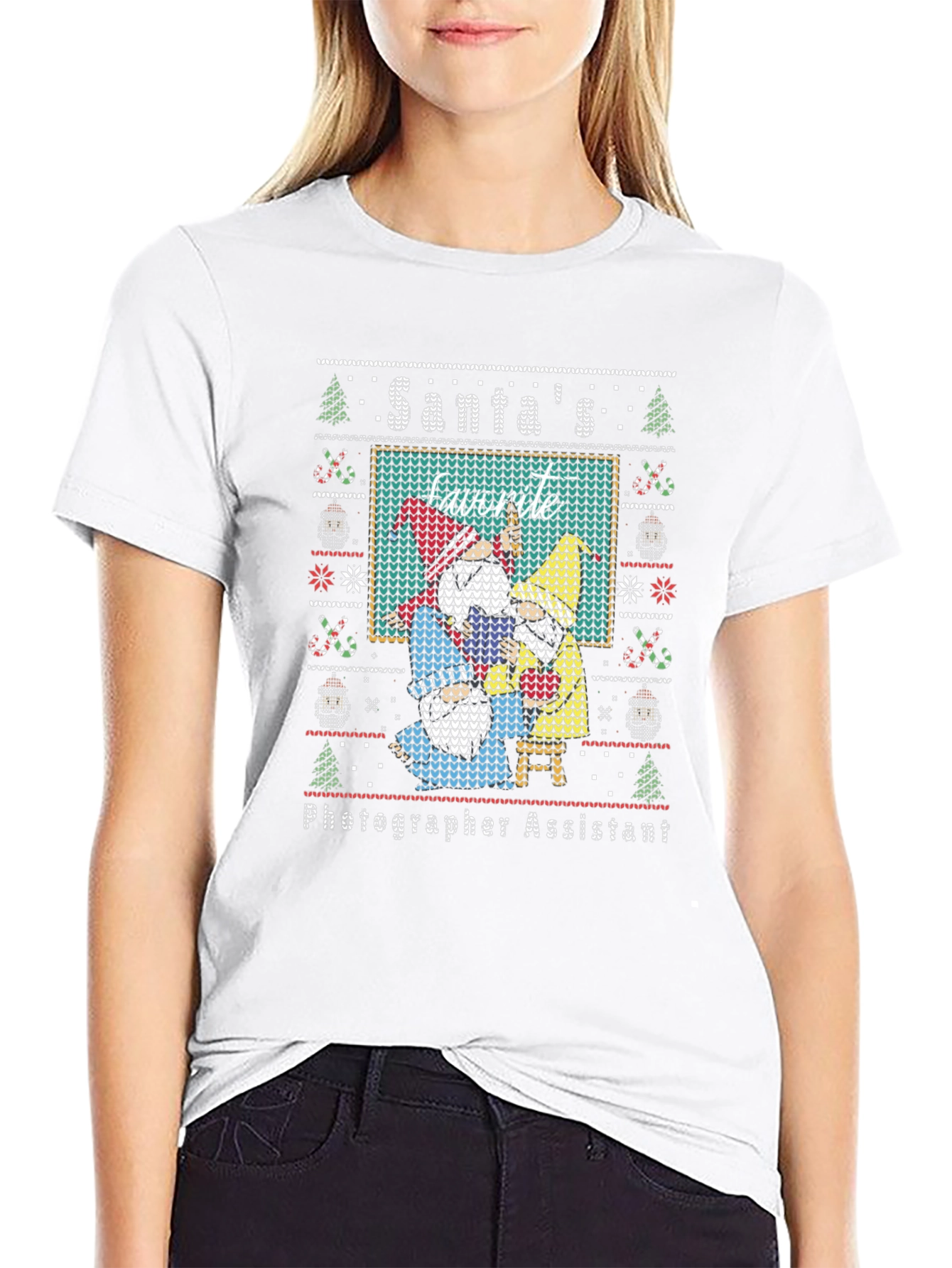 Santas Photographer Assistant Ugly Christmas Sweater T-Shirt