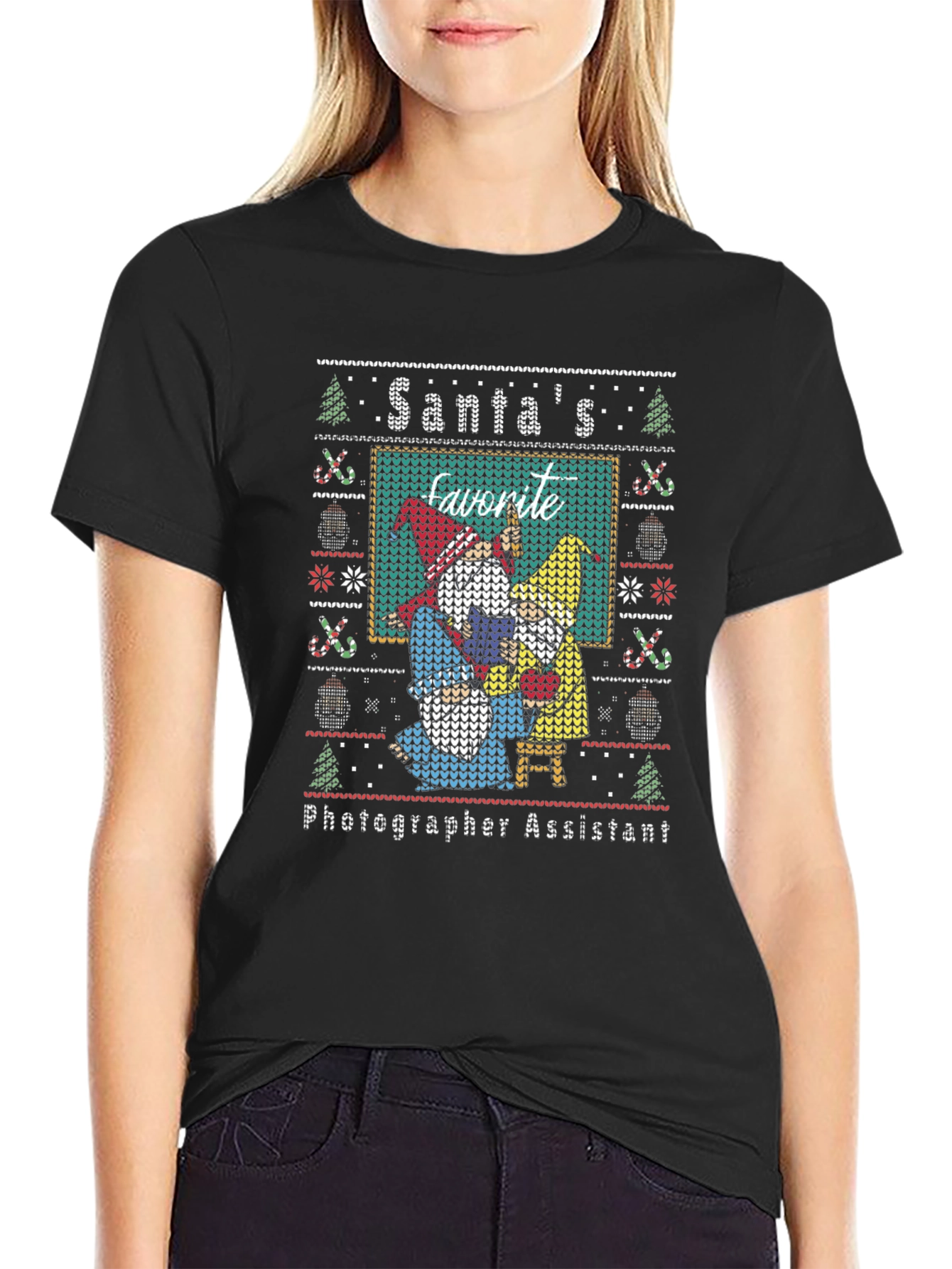 Santas Photographer Assistant Ugly Christmas Sweater T-Shirt
