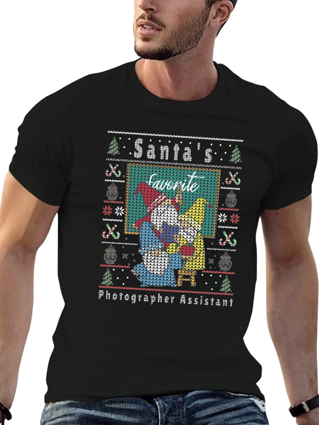 Santas Photographer Assistant Ugly Christmas Sweater T-Shirt