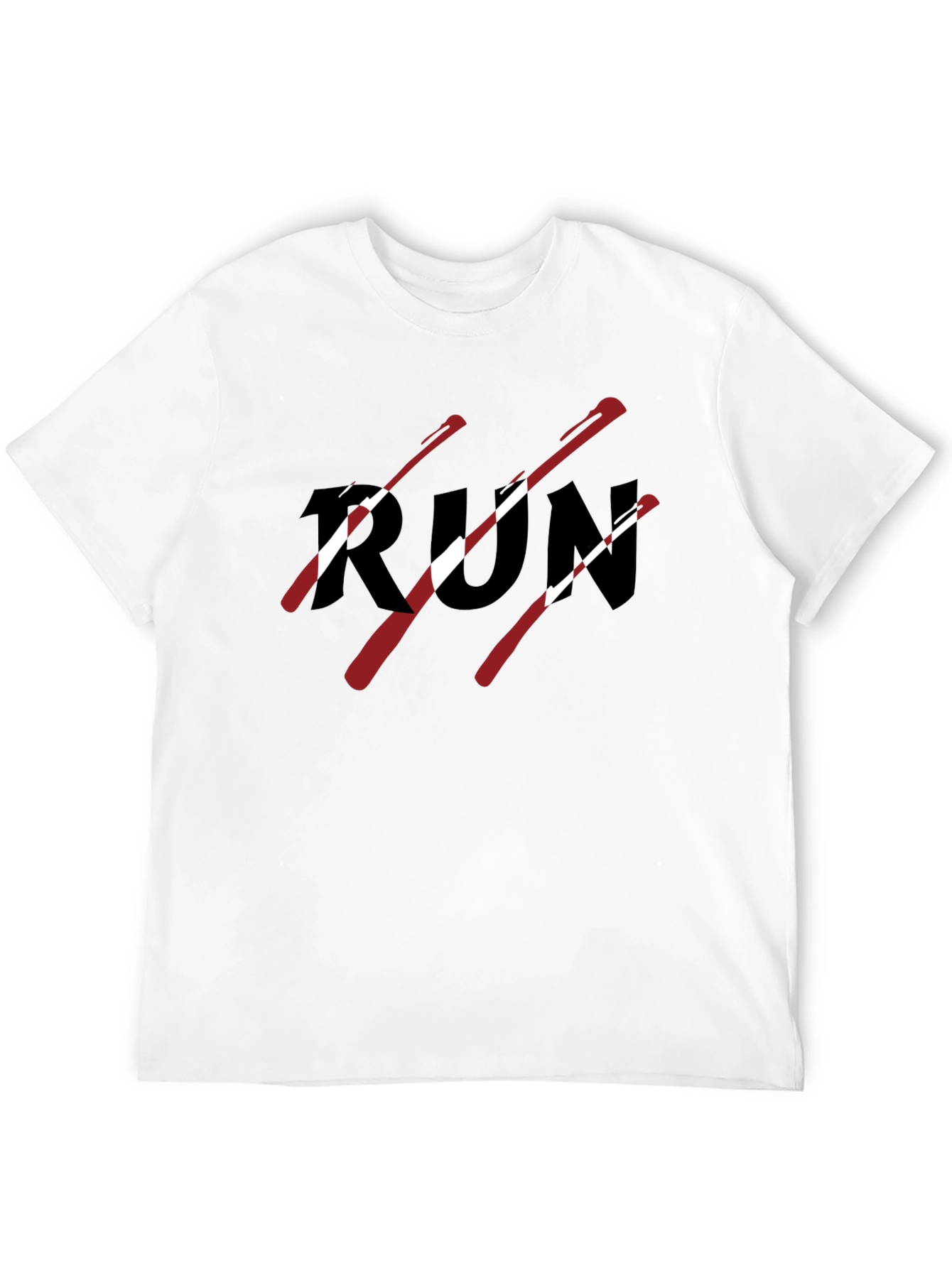 Mens Black RUN Graphic T-Shirt
