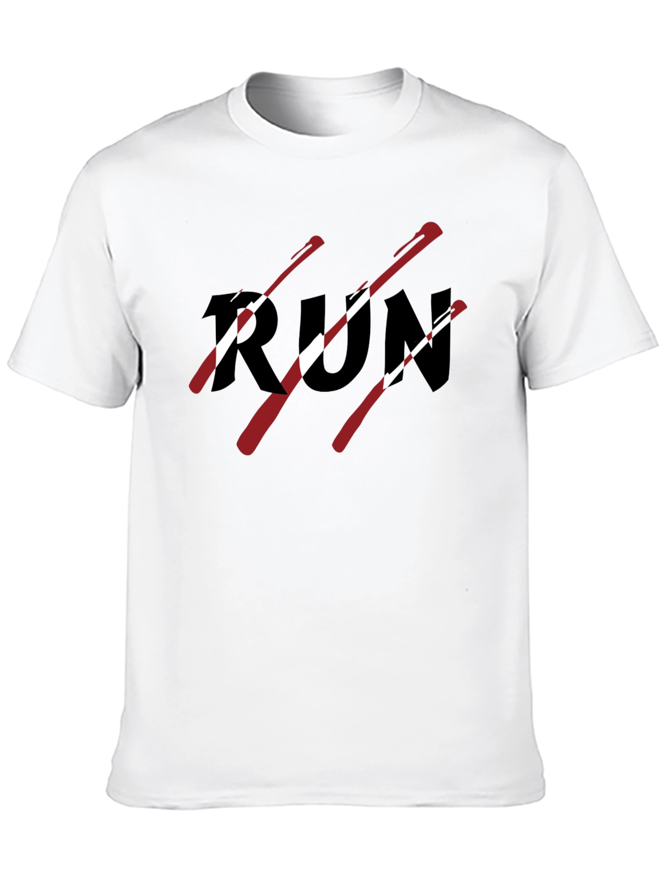 Mens Black RUN Graphic T-Shirt