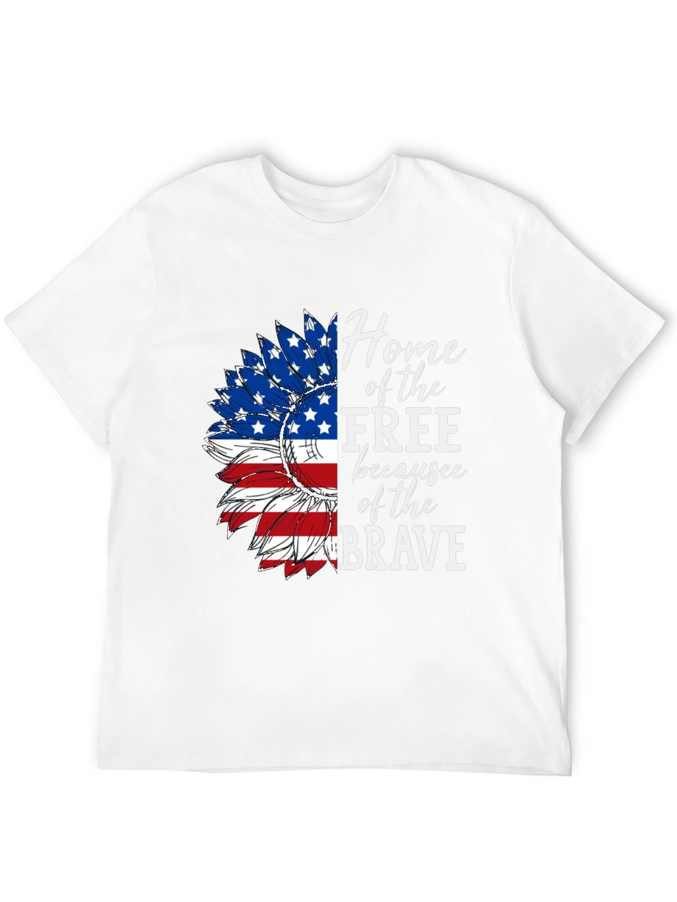 Patriotic Sunflower Graphic Tee - Home of the Free