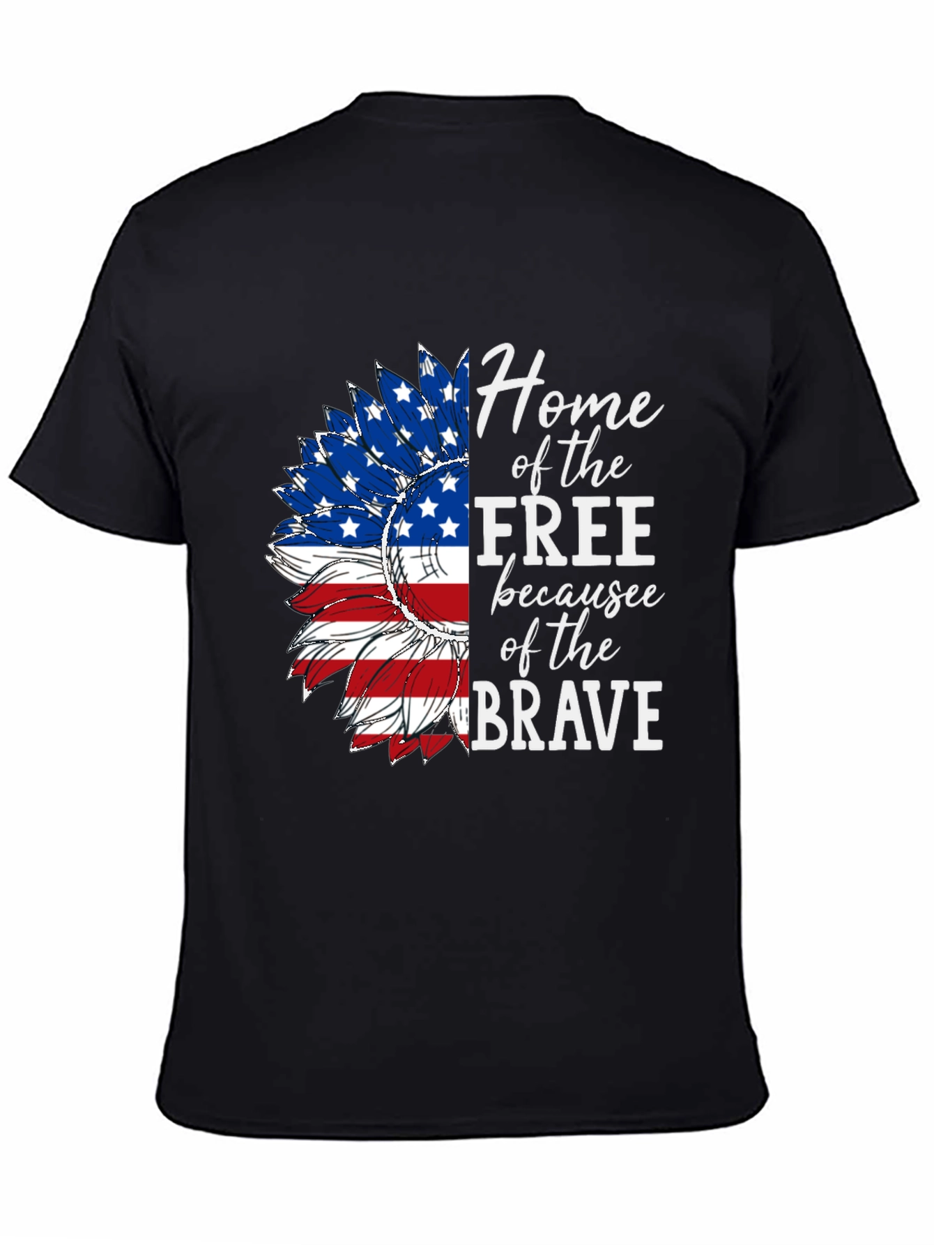 Patriotic Sunflower Graphic Tee - Home of the Free