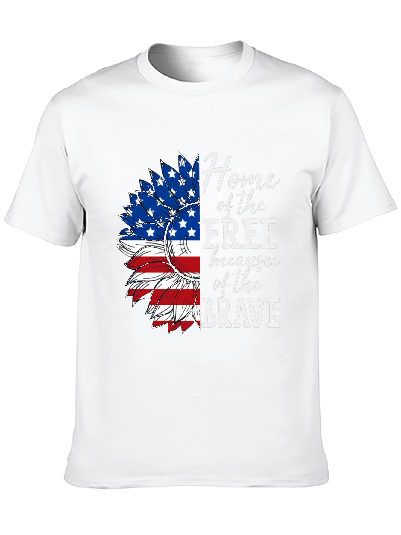 Patriotic Sunflower Graphic Tee - Home of the Free