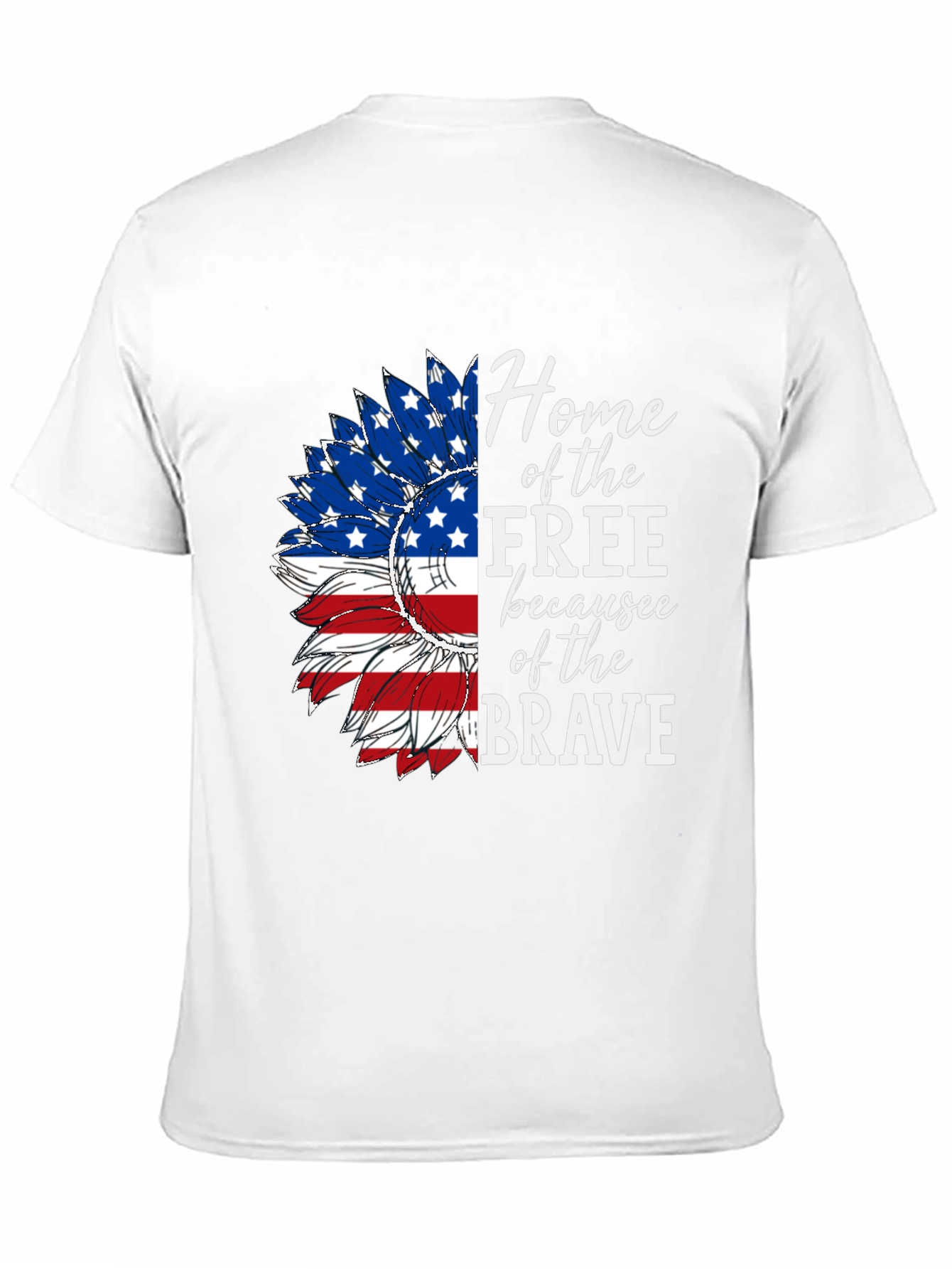 Patriotic Sunflower Graphic Tee - Home of the Free