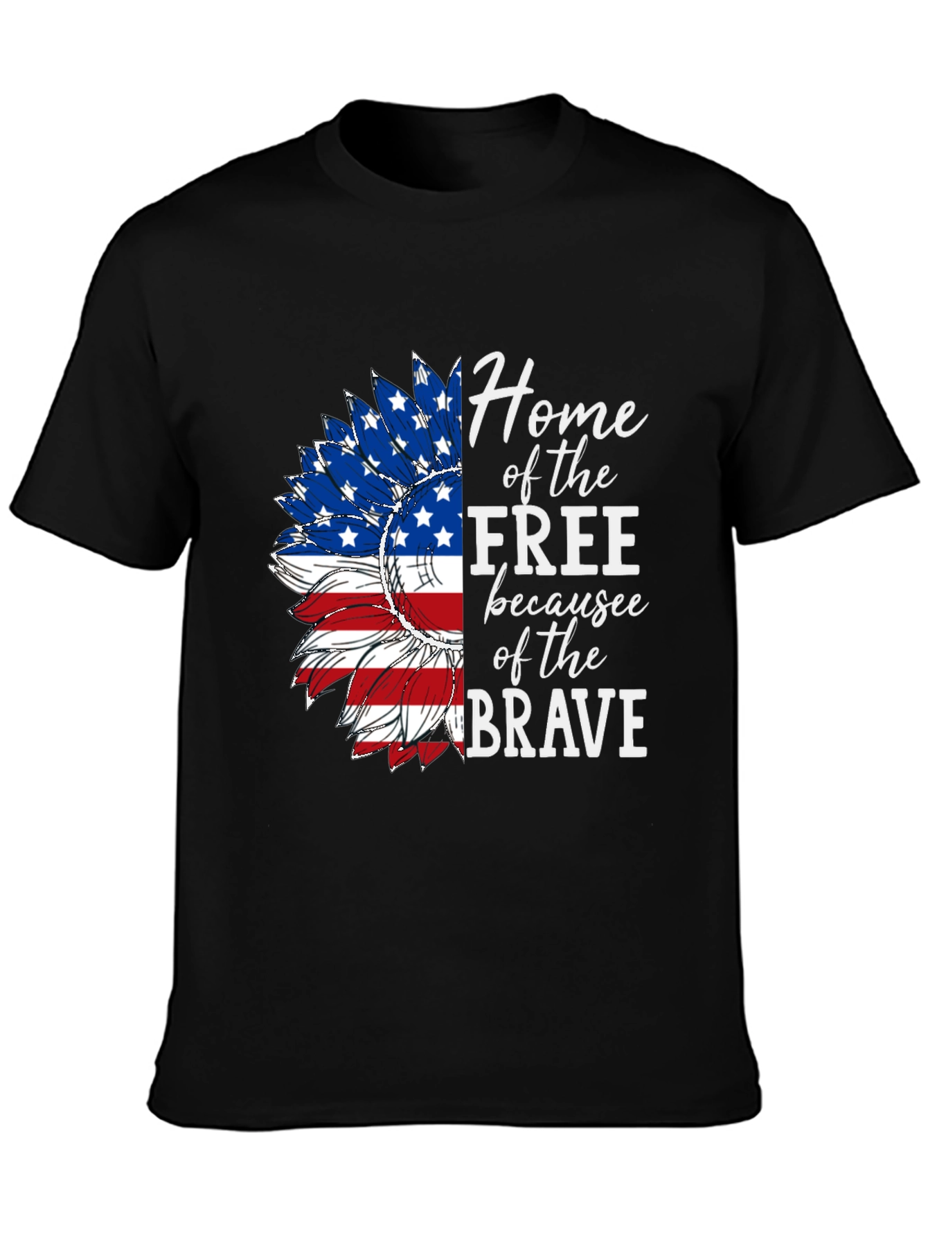 Patriotic Sunflower Graphic Tee - Home of the Free