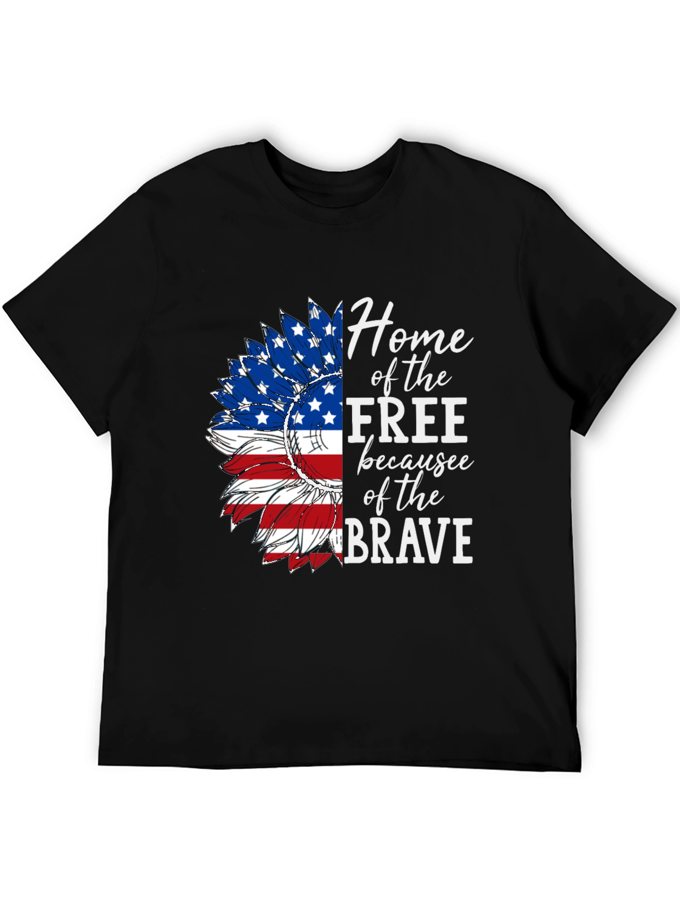 Patriotic Sunflower Graphic Tee - Home of the Free